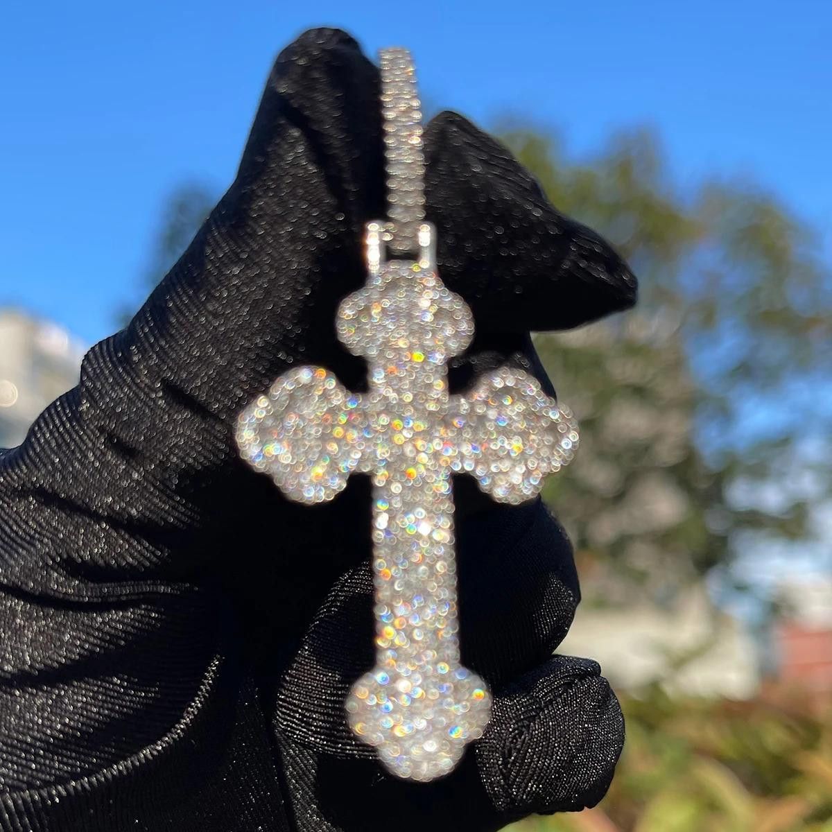 Japanese Brand Rose Gold Diamond Gothic Cross Necklace Size ONE SIZE - 2 Thumbnail