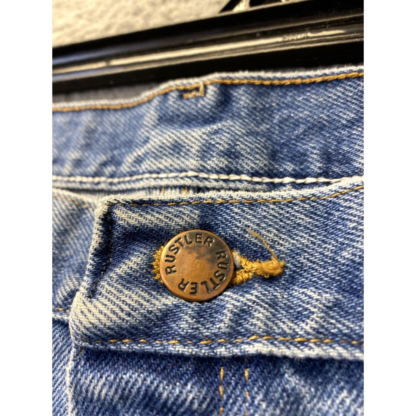 Vintage Rustler Jeans Mens 38x30 Blue Regular Fit Straight Leg Workwear Western - 0428 Size US 38 / EU 54 - 3 Thumbnail