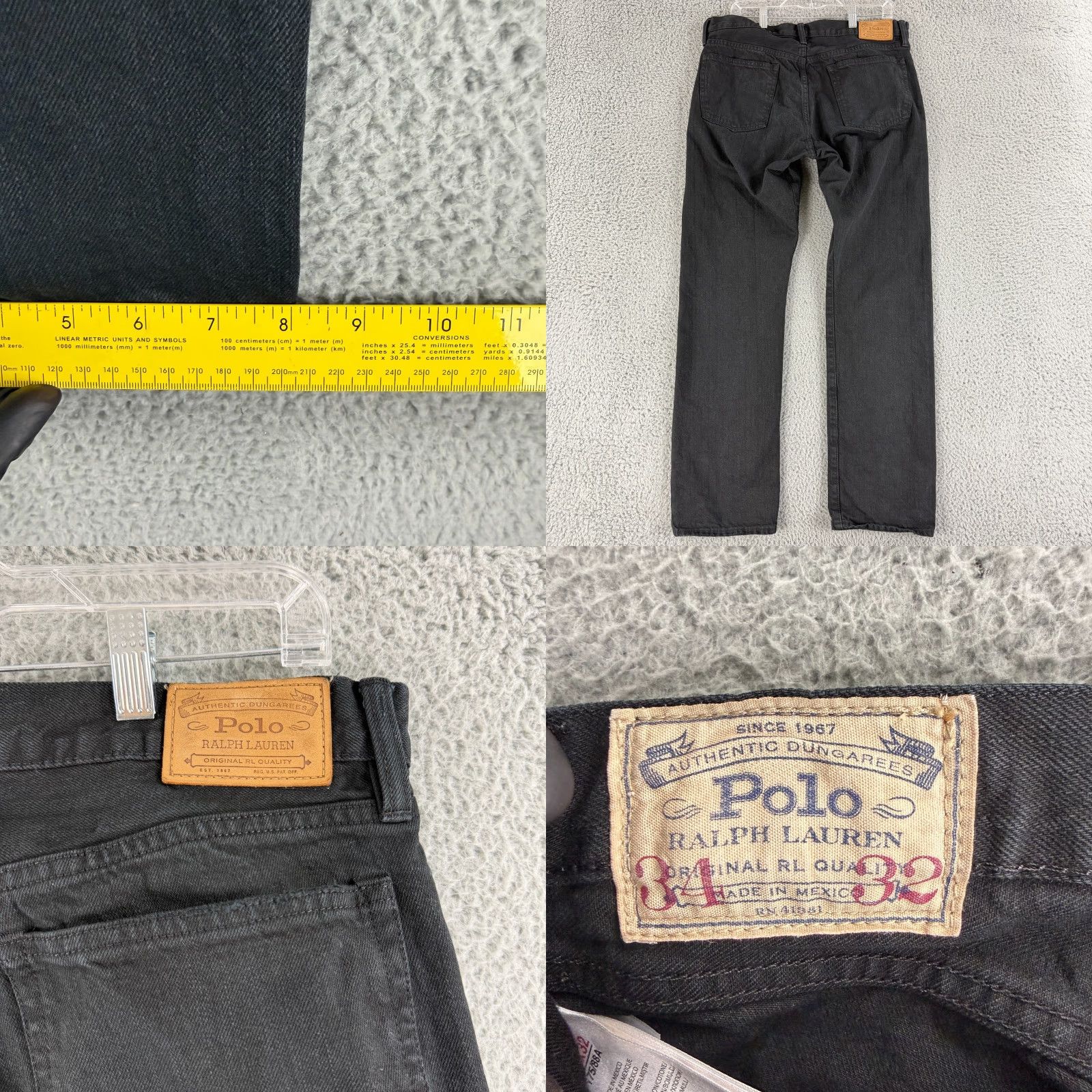 Polo Ralph Lauren Polo Ralph Lauren Jeans Mens Size 34x32 Black Denim Straight Leg 100% Cotton Size US S / EU 44-46 / 1 - 8 Thumbnail