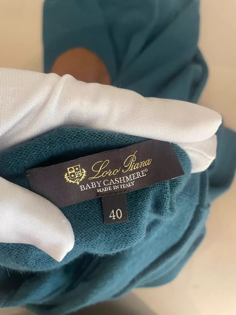 Loro Piana Loro Piana Blue-Green Cashmere Sweater- Size US M / EU 48-50 / 2 - 2 Thumbnail