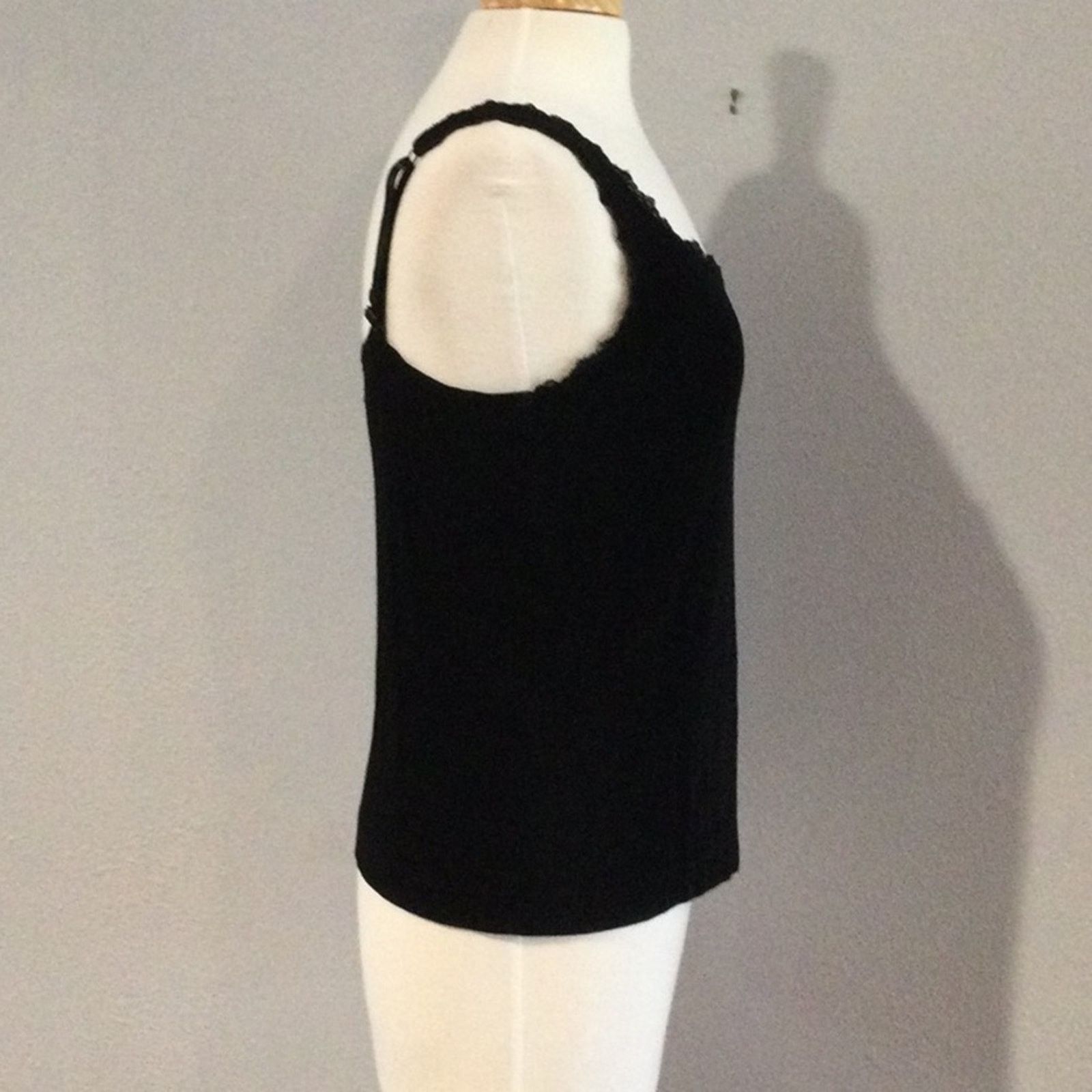 Chicos Chico's Travelers Black Lace Adjustable Strap Tank 2/L/12 Size L / US 10 / IT 46 - 4 Thumbnail