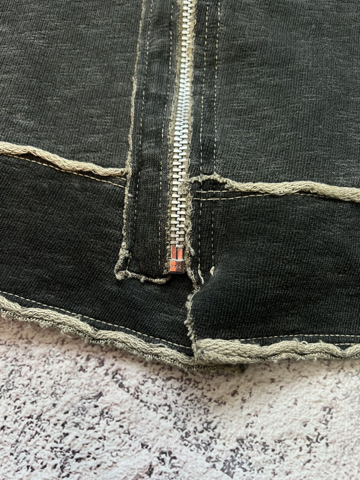 Diesel Archive Distressed Zip Up Top Jumper Y2K Grunge