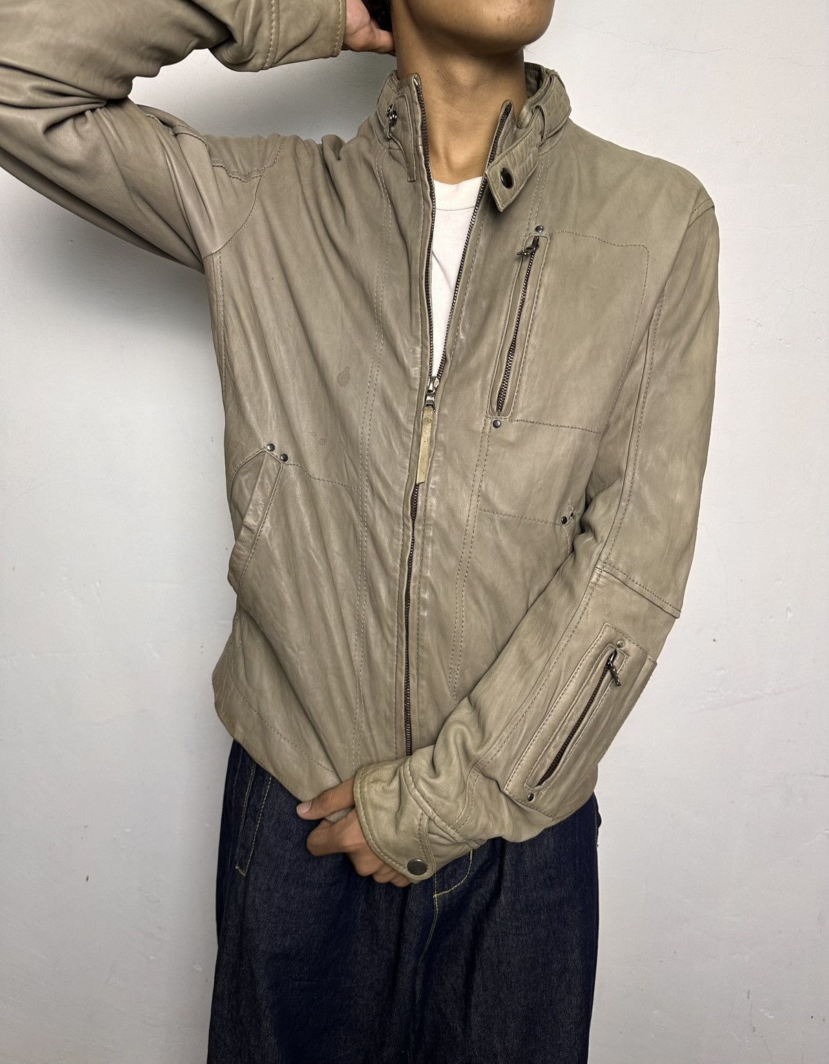 Unknown London Unknown London Leather Biker Jacket Size US M / EU 48-50 / 2 - 18 Thumbnail