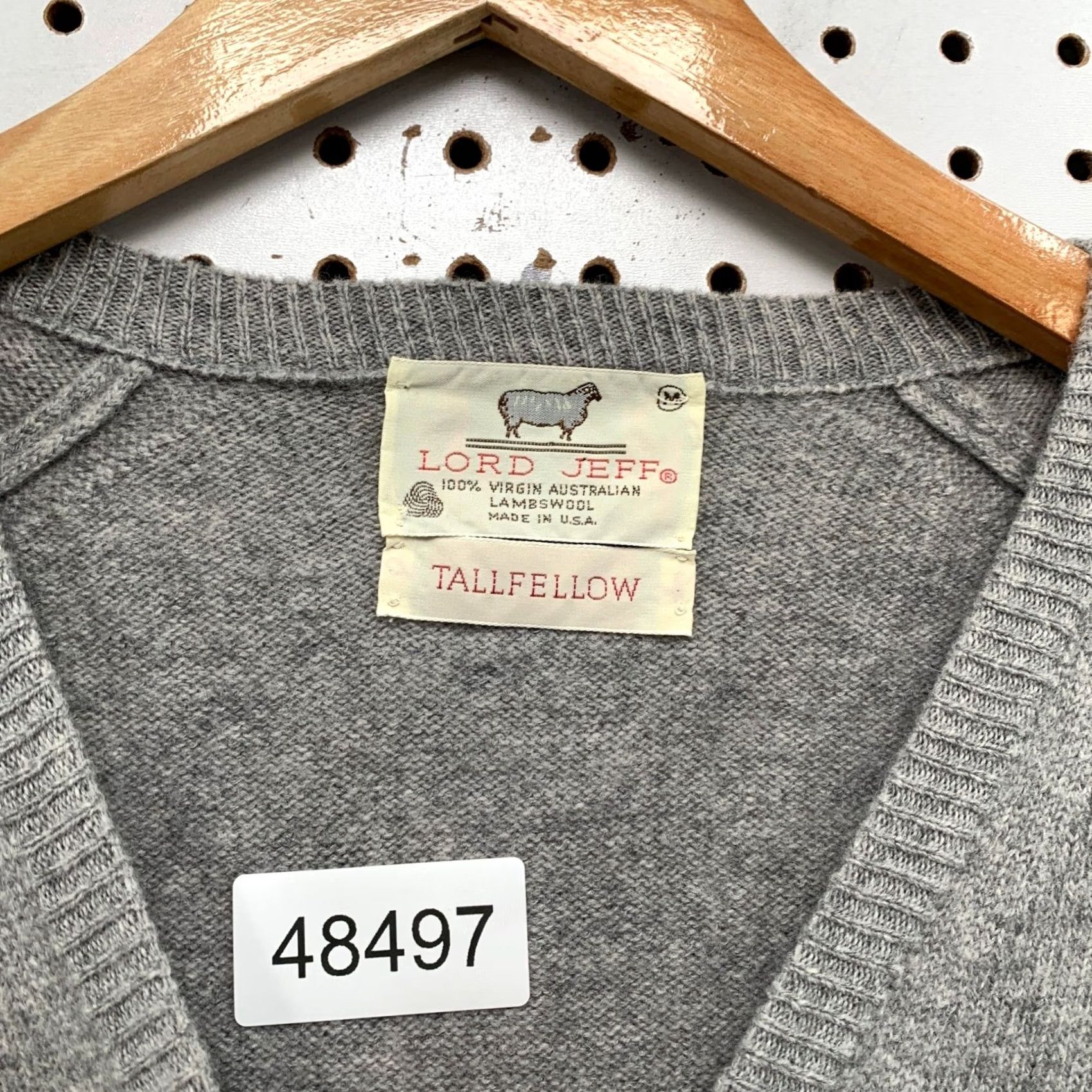 Vintage Vintage Lord Jeff Sweater Mens Medium Gray 80s Tallfellow Lambswool Pullover Size US M / EU 48-50 / 2 - 3 Thumbnail