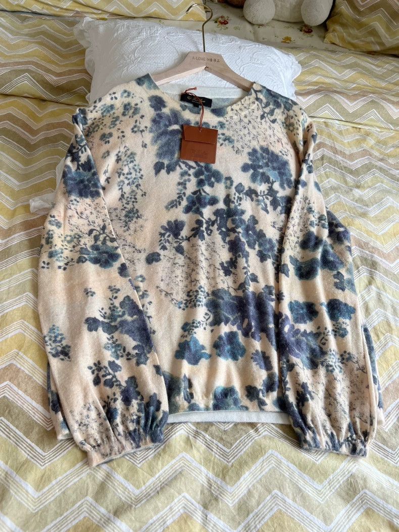 Loro Piana LORO PIANA Cashmere ink dyed floral sweater Size M / US 6-8 / IT 42-44 - 3 Thumbnail