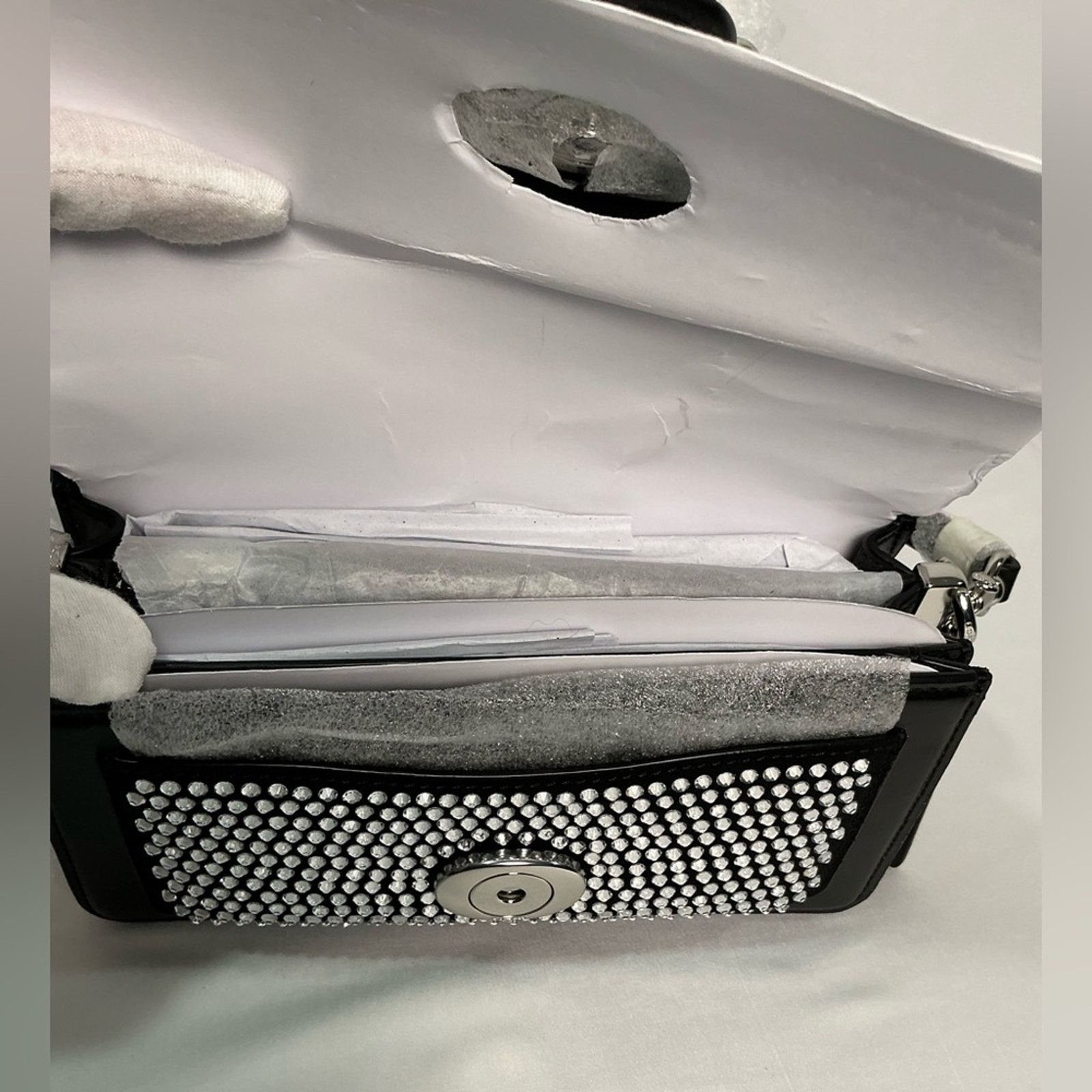 Coach Coach Black Tabby Shoulder Bag 20 Crystals Crossbody Silver Size ONE SIZE - 11 Thumbnail