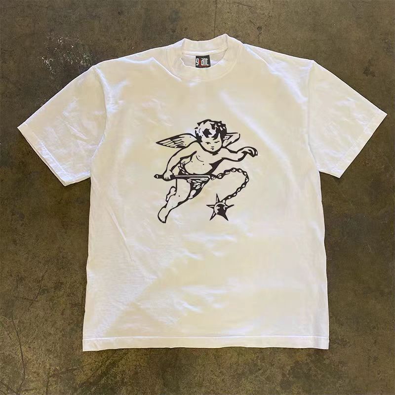 Japanese Brand × Vintage Street fashion washed retro angel print tee Size US M / EU 48-50 / 2 - 1 Thumbnail