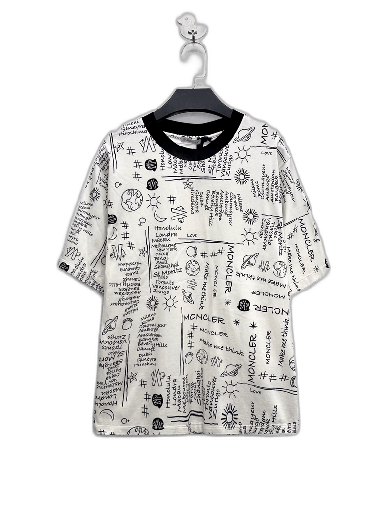 Moncler Moncler Short Sleeve Graffiti Print T-Shirt-yf Size US S / EU 44-46 / 1 - 1 Thumbnail