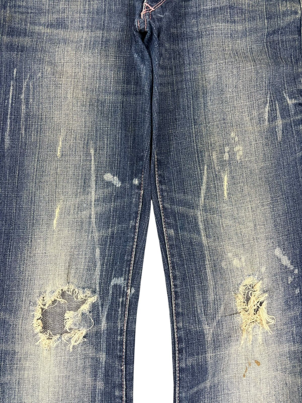 Hysteric Glamour Vintage Japanese Brand Mud Wash Distress Flare Jeans Size 28" / US 6 / IT 42 - 4 Thumbnail