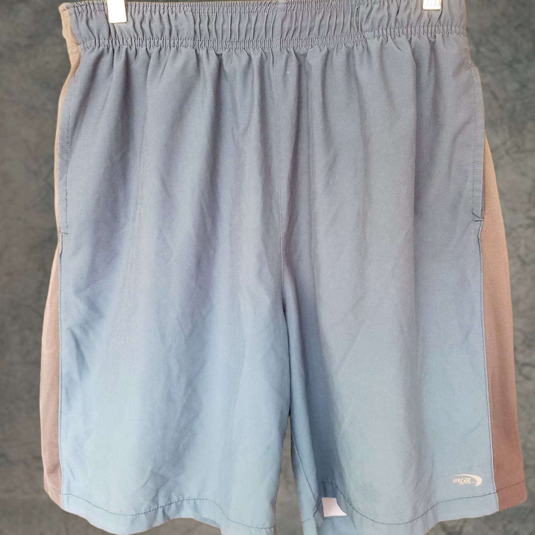 Vintage MTA Sport Shorts Mens XL Blue Athletic Gray Pockets Drawstring Polyester Stretch Size US 36 / EU 52 - 1 Thumbnail