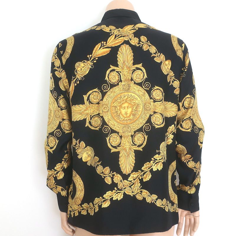 Versace Versace Palazzo Fit Maschera Baroque Shirt Black/Gold Sz 40 Size US XXS / EU 40 - 5 Thumbnail