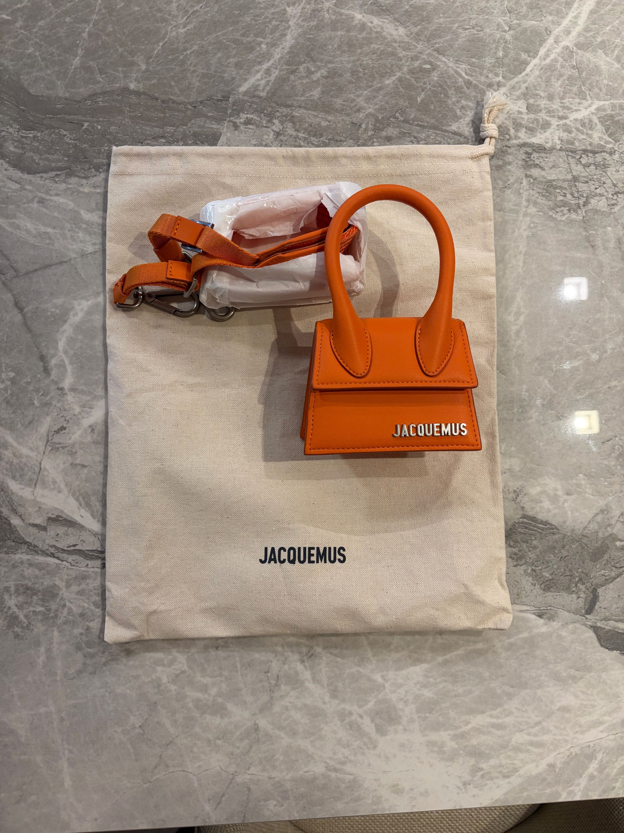 Jacquemus Jacquemus Le Chiquito Mini Leather Handbag in ORANGE Size ONE SIZE - 2 Thumbnail