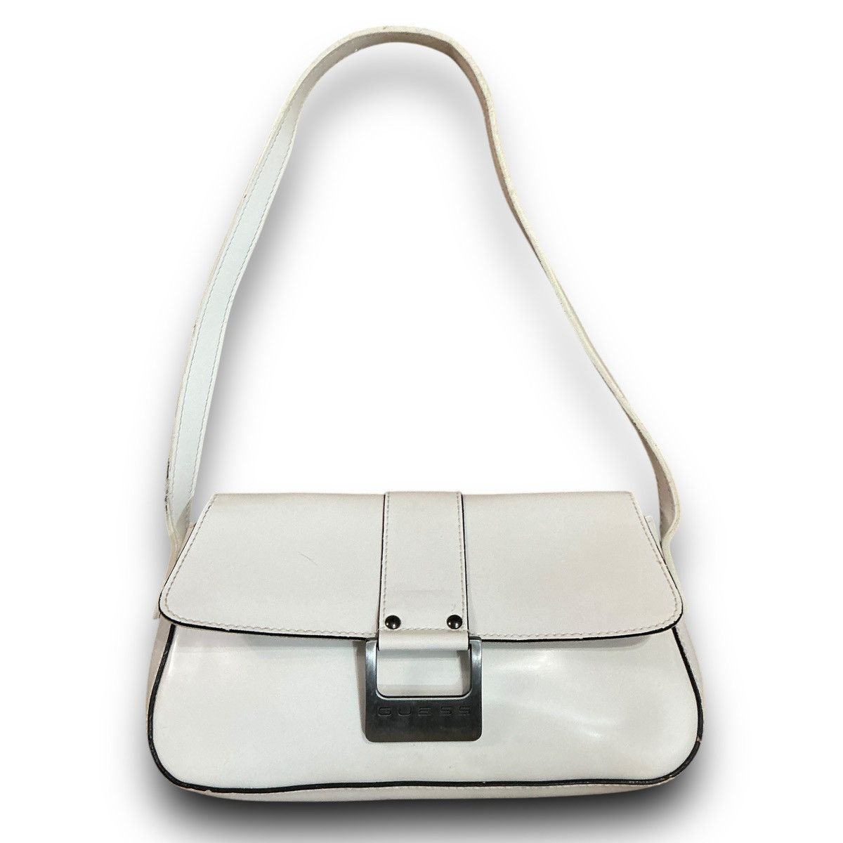 Guess Y2K Small Vintage Guess White Handbag Purse Shoulder Bag Size ONE SIZE - 1 Thumbnail