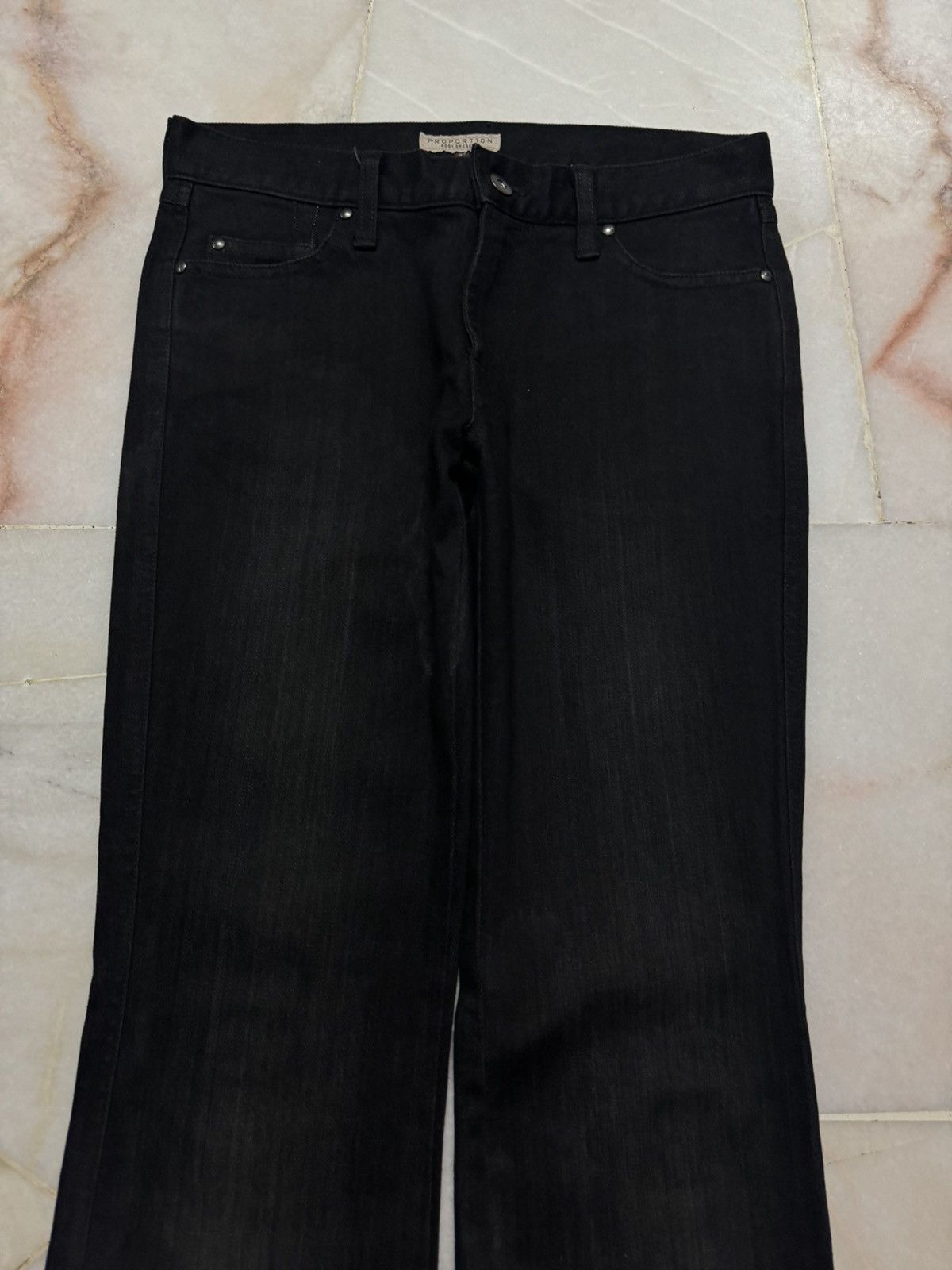 Tornado Mart SLIM FLARED 90's STYLE JAPANESE STONE WASHED SUPER BLACK Size US 28 / EU 44 - 4 Thumbnail