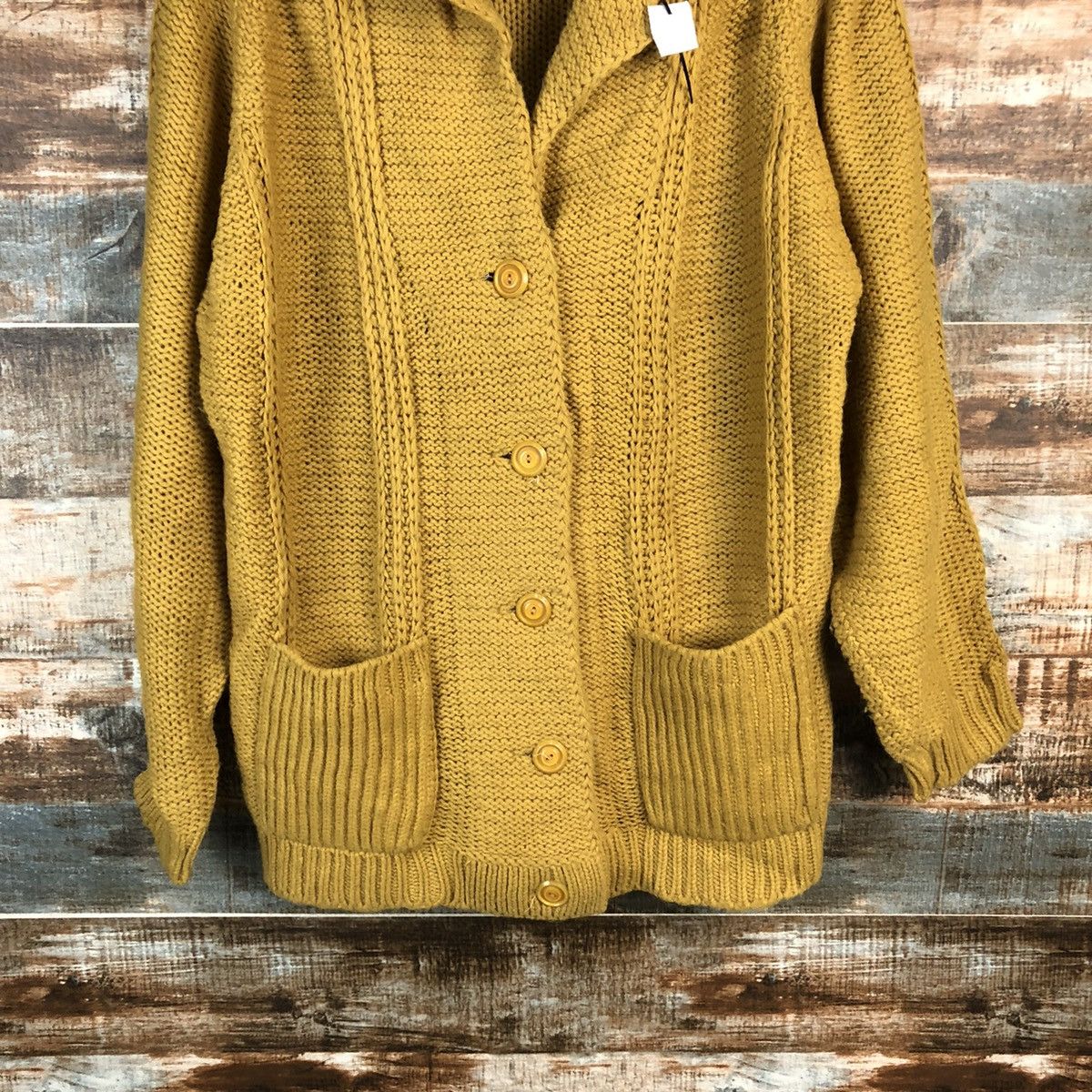 Vintage DL Japanese Brand Yellow Cardigan Knitwear #C606 Size US L / EU 52-54 / 3 - 3 Thumbnail