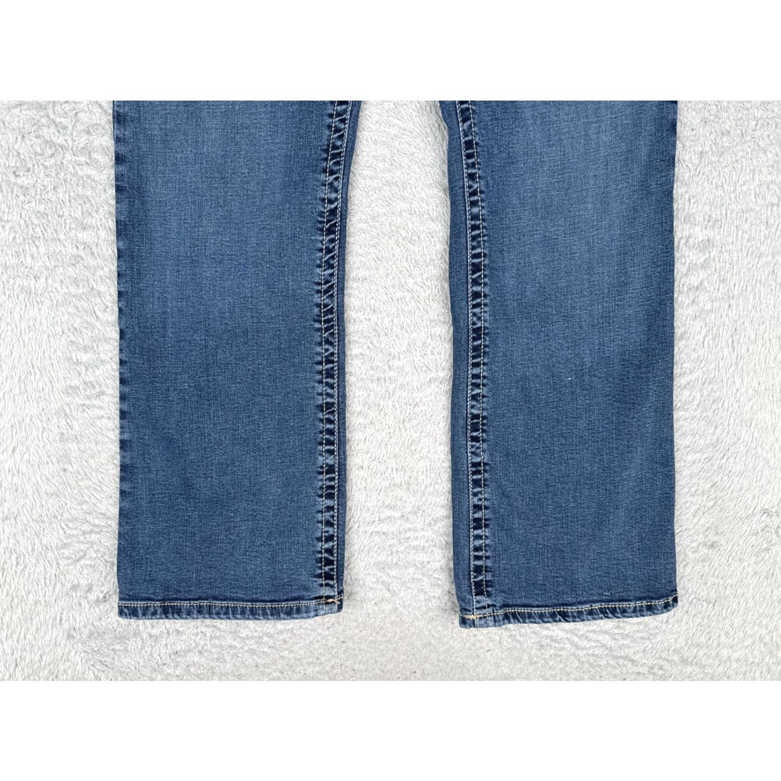 Lee Lee Jeans Womens 12 Short Blue Midrise Fit Straight Leg Denim with Stretch - 5-Pocket, Zip Fly - Regular Size 34" / US 12 / IT 48 - 2 Thumbnail