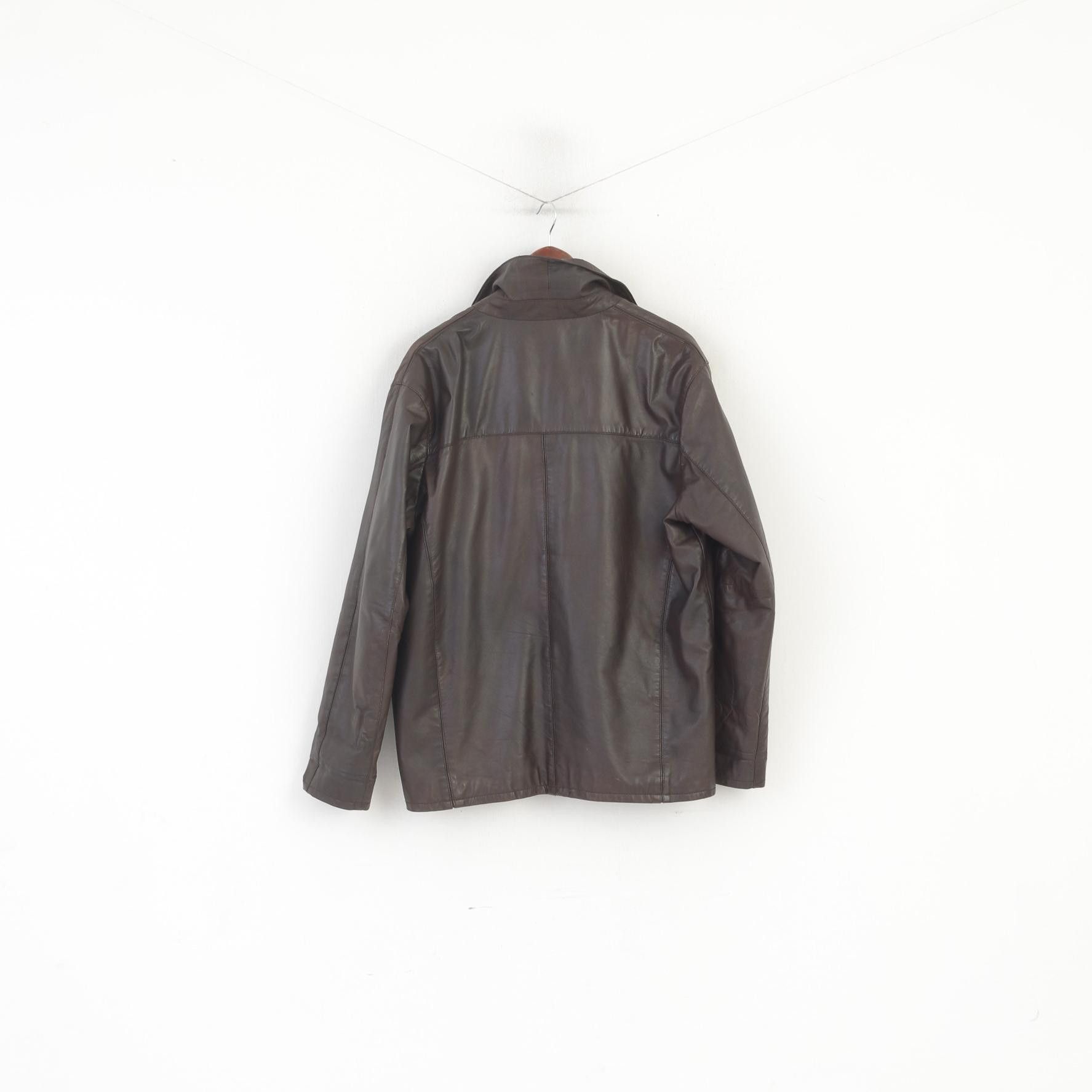 Vintage Montana Norway Men 52 L Jacket Brown Leather Soft 6390 Size US L / EU 52-54 / 3 - 8 Thumbnail
