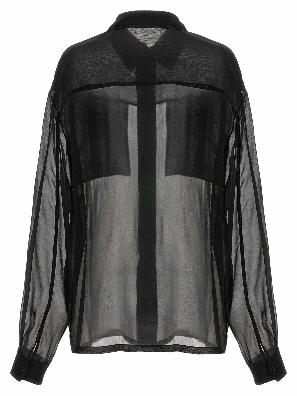 Saint Laurent Paris o1y0126 Silk Shirt in Black Size L / US 10 / IT 46 - 2 Thumbnail