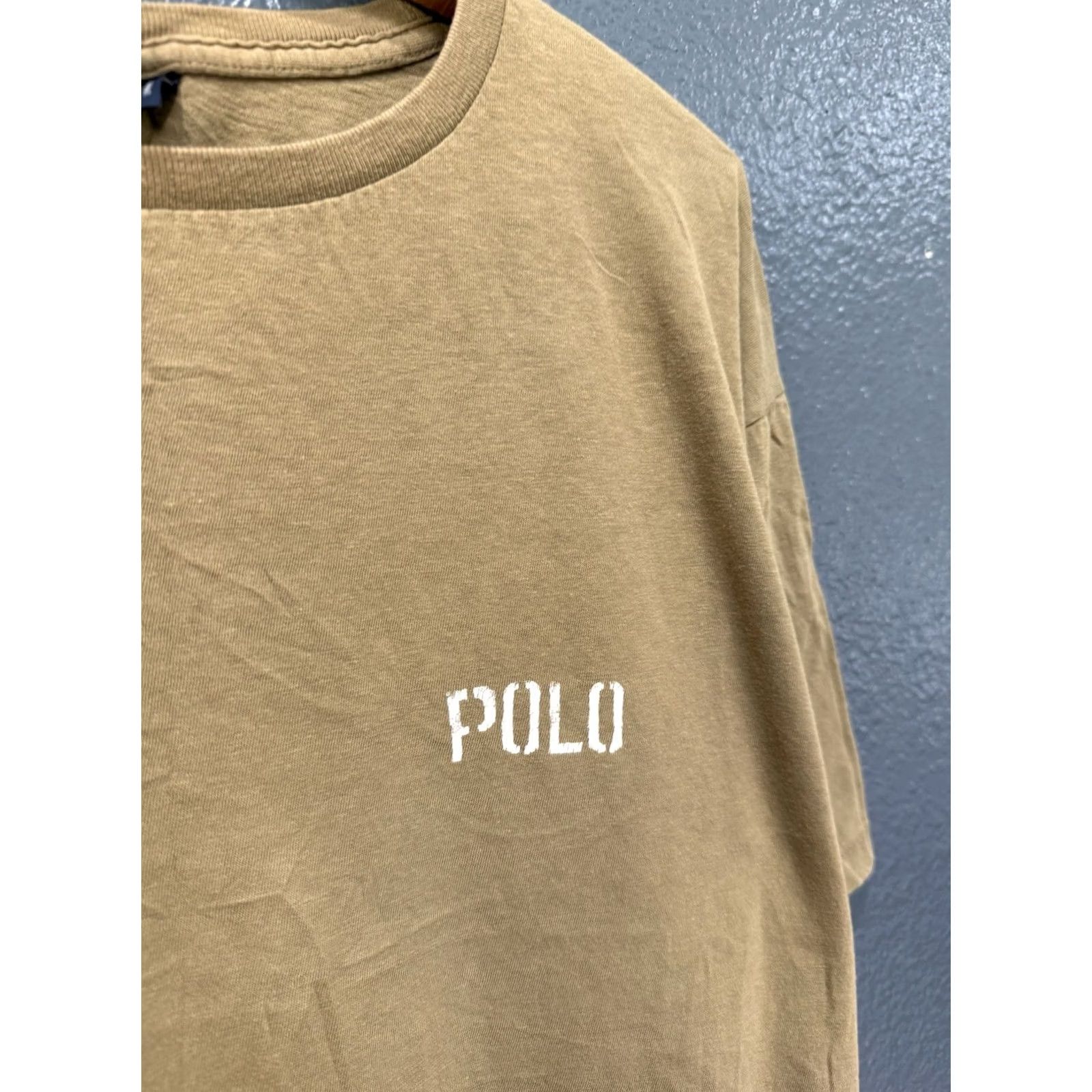 Ralph Lauren VINTAGE Polo Ralph Lauren 90s Brown Cotton Tee Shirt Logo Sz 2XL Mens Size US XXL / EU 58 / 5 - 3 Thumbnail