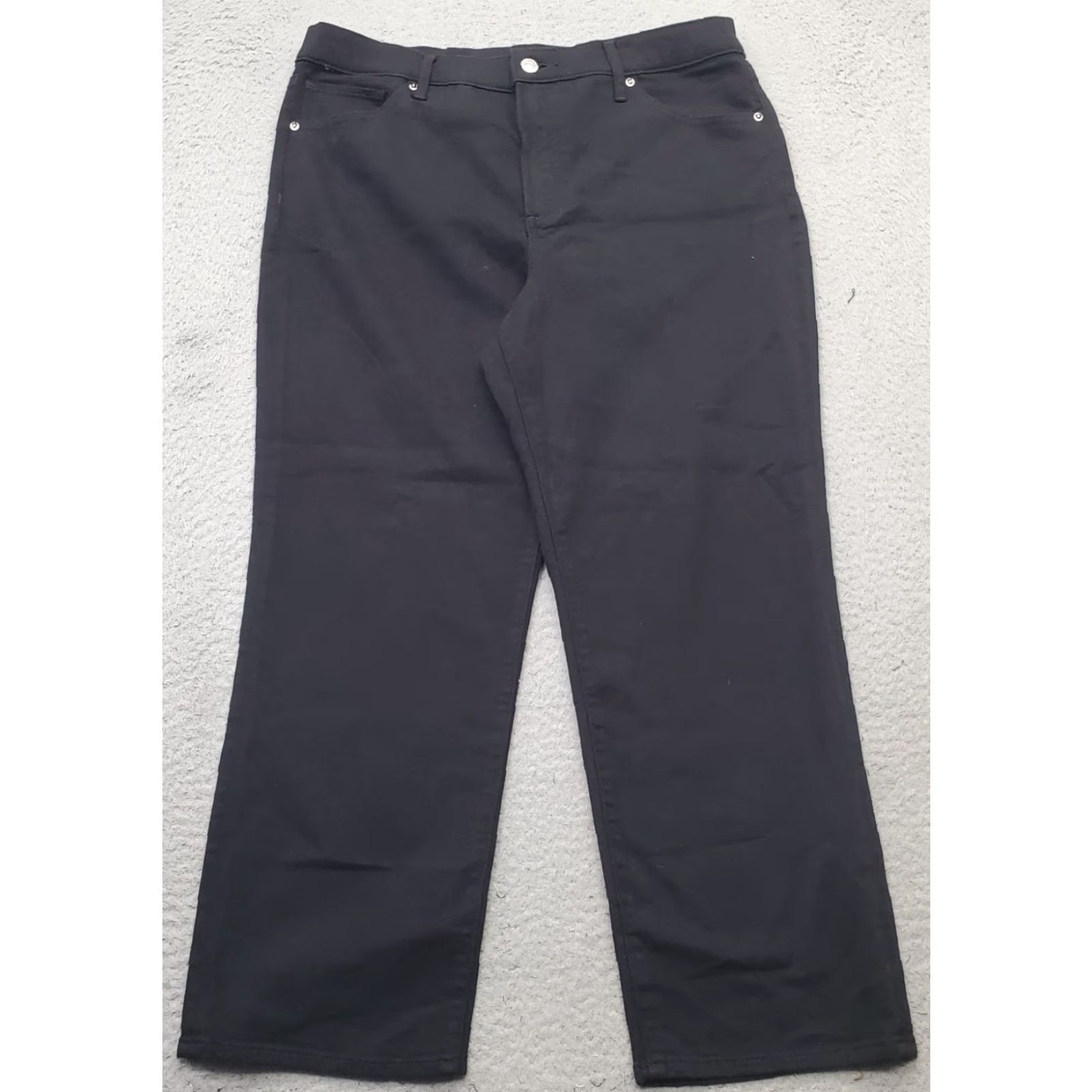 Express Express Jeans Womens Size 12 Black Stretch Straight Leg Ankle High Rise 5 Pocket Jeans Size 34" / US 12 / IT 48 - 2 Thumbnail