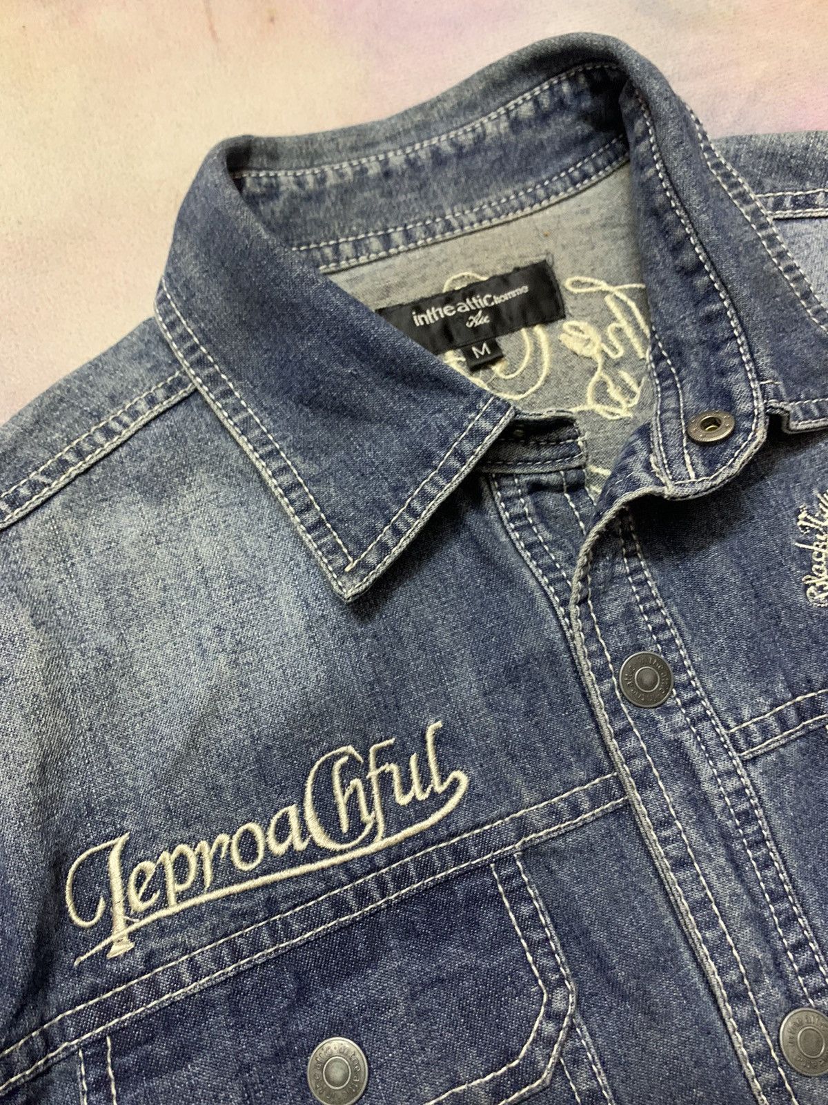 In The Attic In the Attic Washed Dirty Denim Shirt Share Spirit Goa LGB Size US M / EU 48-50 / 2 - 6 Thumbnail