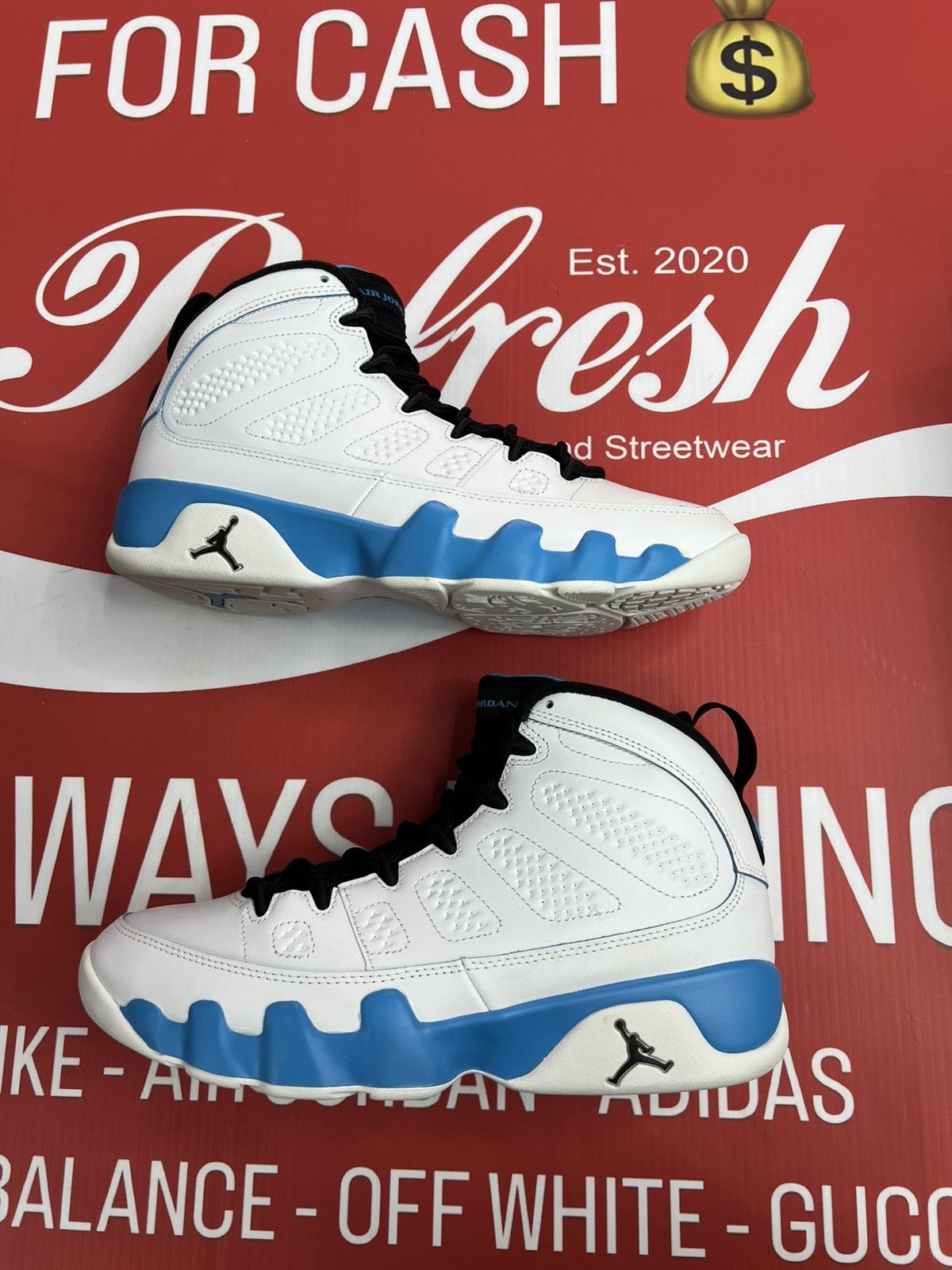 Jordan Brand Air Jordan 9 Retro Powder Blue Size 9 (FQ8992-101) Size US 9 / EU 42 - 2 Thumbnail