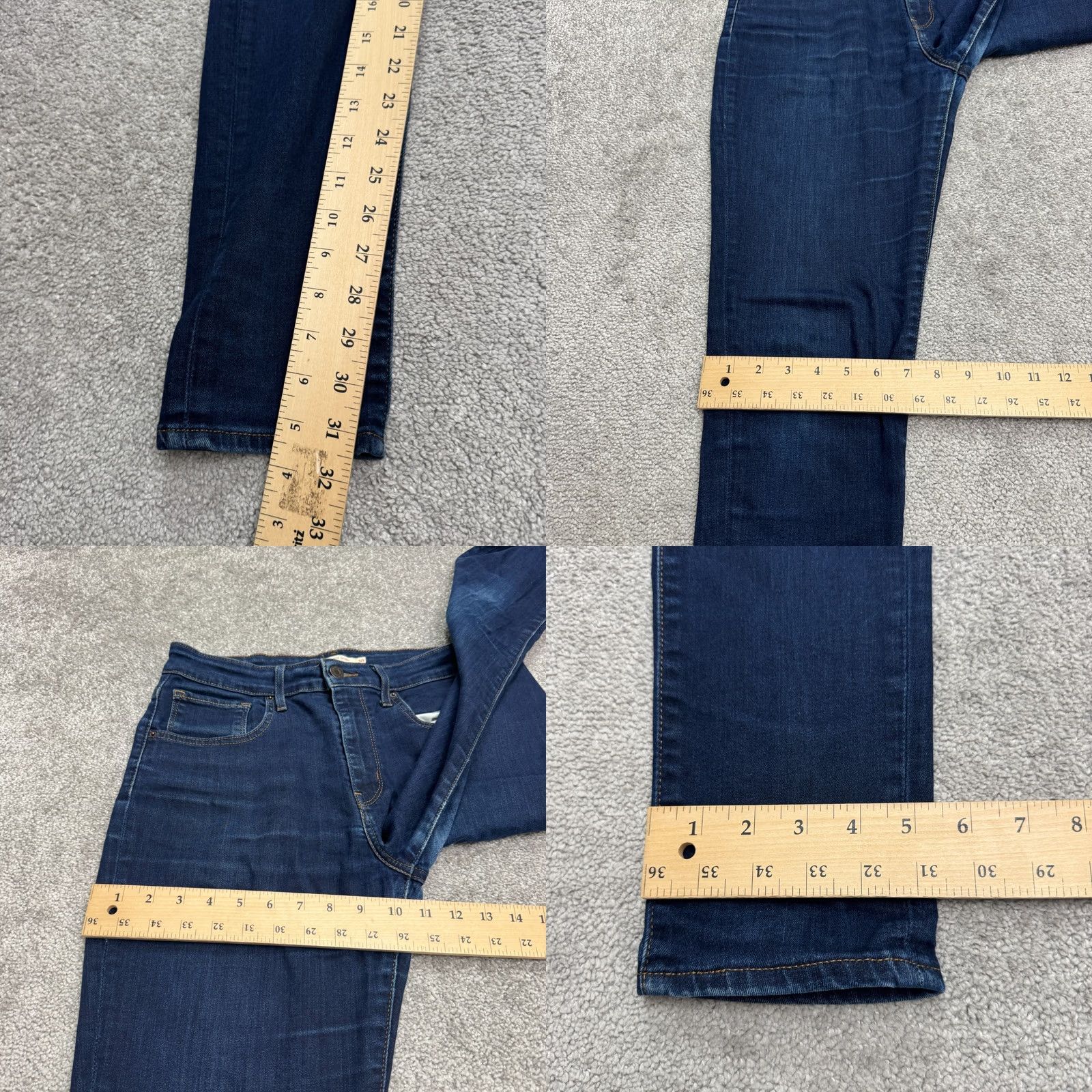 Levi's Levi's 721 High Rise Skinny Denim Jeans Womens Dark Wash Black 30x31 Stretch Regular 5-Pocket City Streetwear Mens Size 29" - 10 Thumbnail
