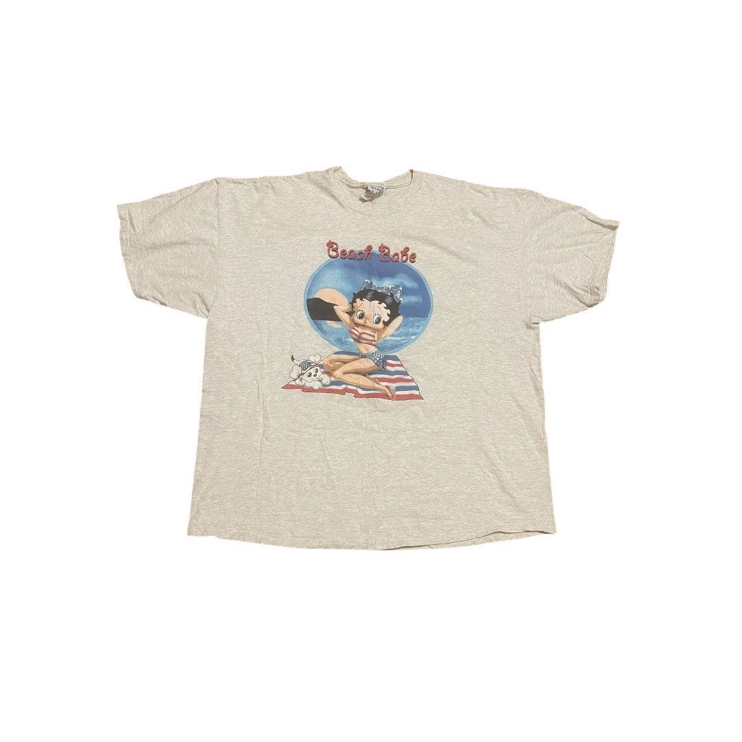 Vintage Vintage 90s Gray Betty Boop Beach Babe Cartoon Tee One Size Size ONE SIZE - 1 Thumbnail