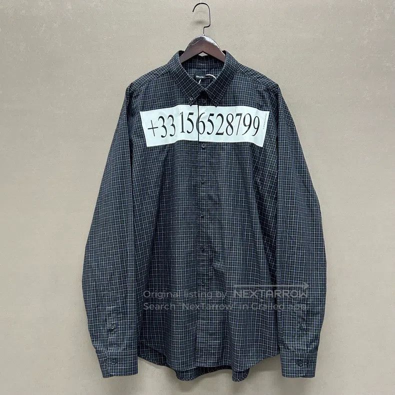 Balenciaga Balenciaga size 39 Color-Blocked Plaid Number Printed Cott Size US XS / EU 42 / 0 - 1 Thumbnail