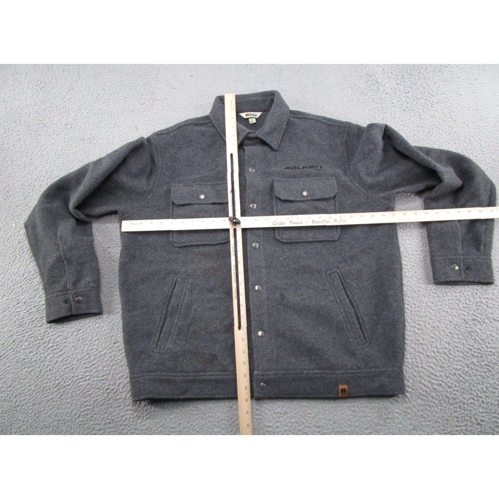 FALKE Russell Outdoors Shirt Shacket XL Gray Cotton Flannel Jacket Snap Up Mid-Length Lined Vintage: No Size US XL / EU 56 / 4 - 7 Thumbnail