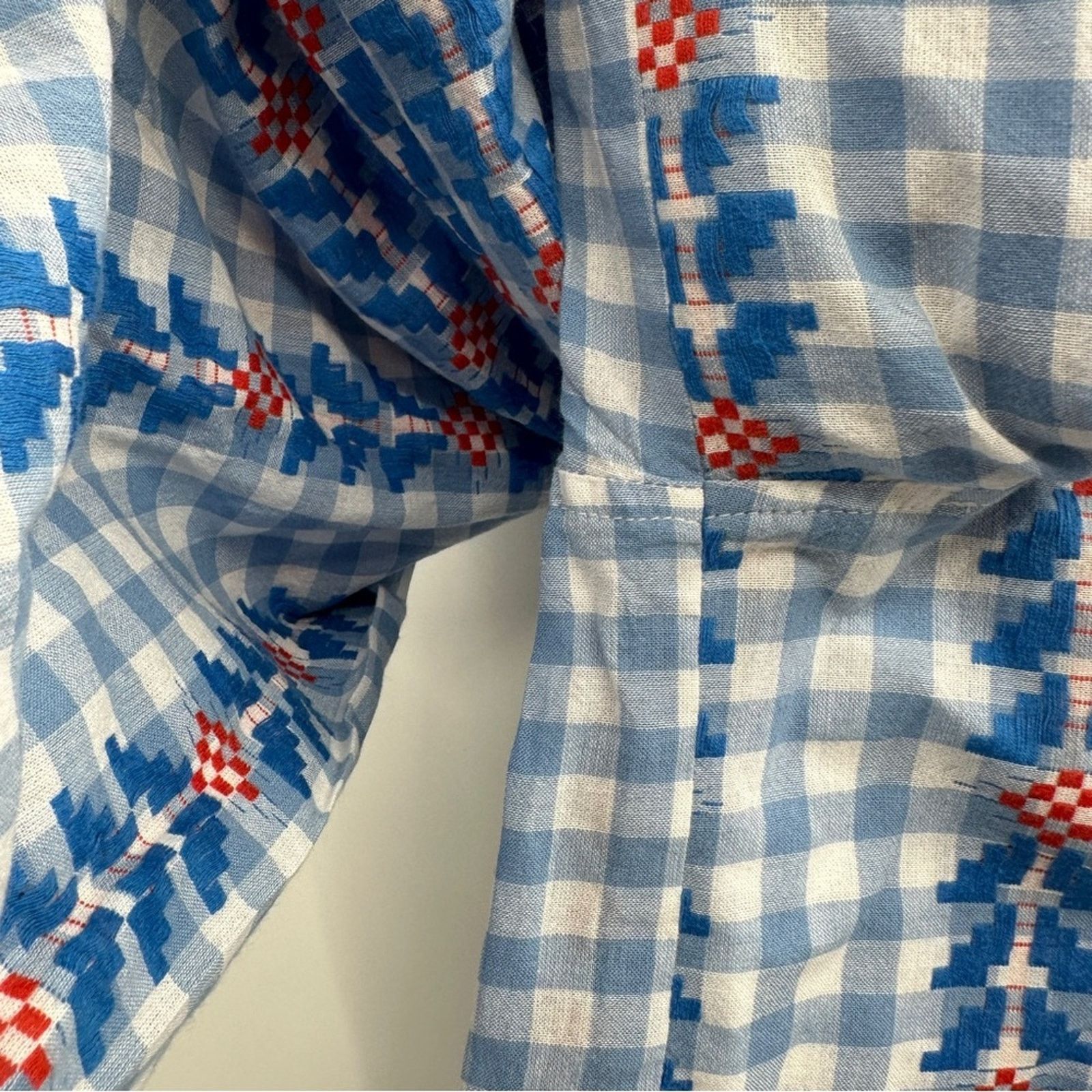 Dodo Bar Or DoDo Bar Or Fernanda Wide Leg Gingham Tassel High Rise Pants Size 31" - 5 Thumbnail