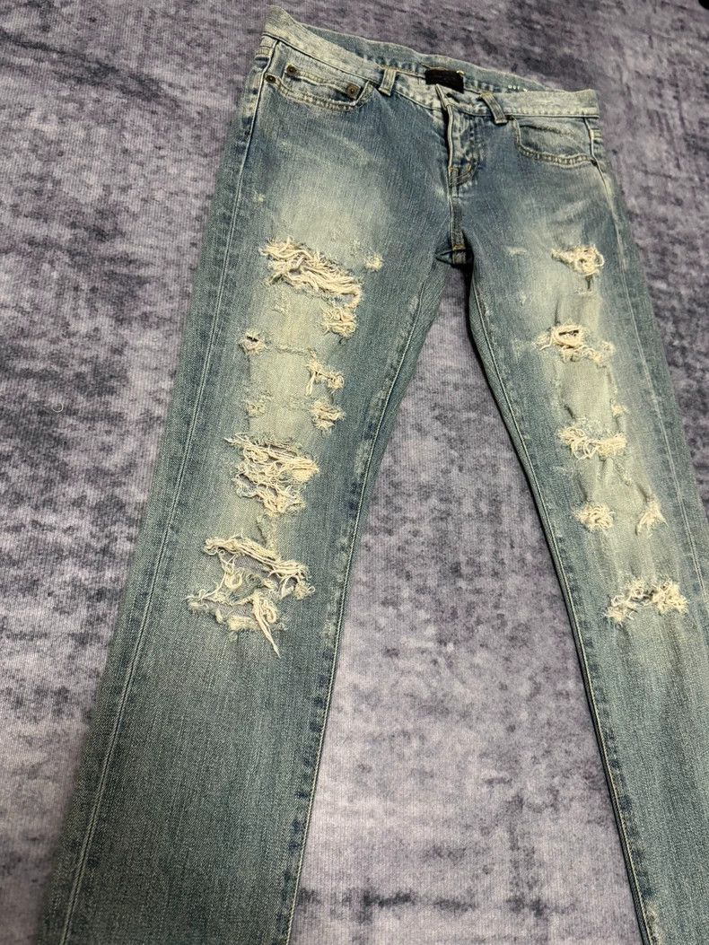 Saint Laurent Paris saint laurent paris14SS Knife Cut Jeans of Great Destructio Size US 27 - 3 Thumbnail