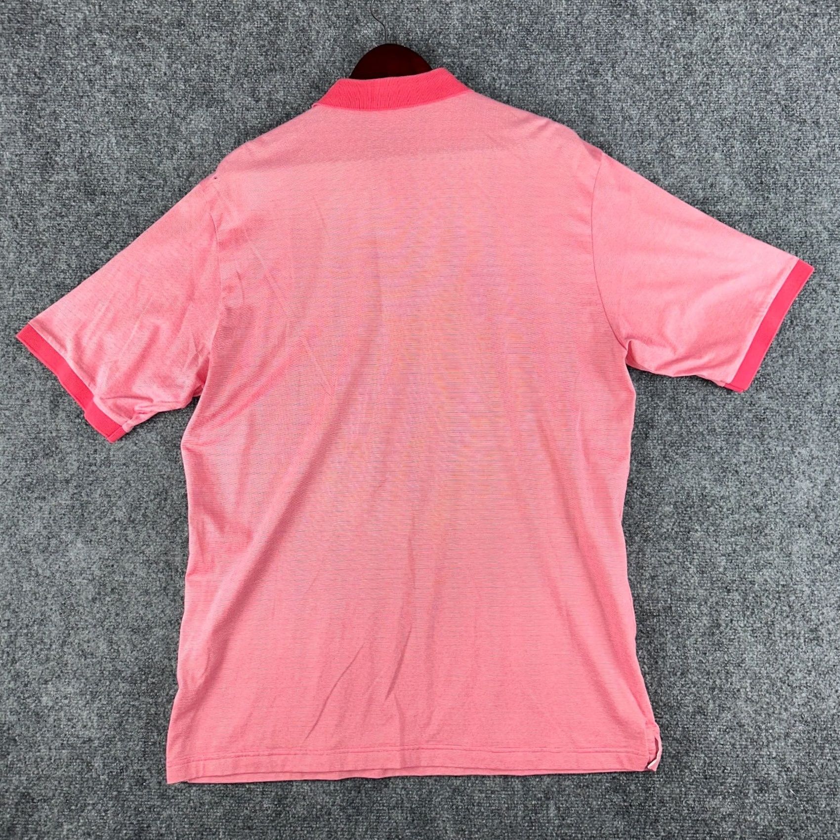 Vintage St Andrews Links Polo Shirt Mens L Pink Stripe Logo Short Sleeve Golf Shirt Size US L / EU 52-54 / 3 - 7 Thumbnail