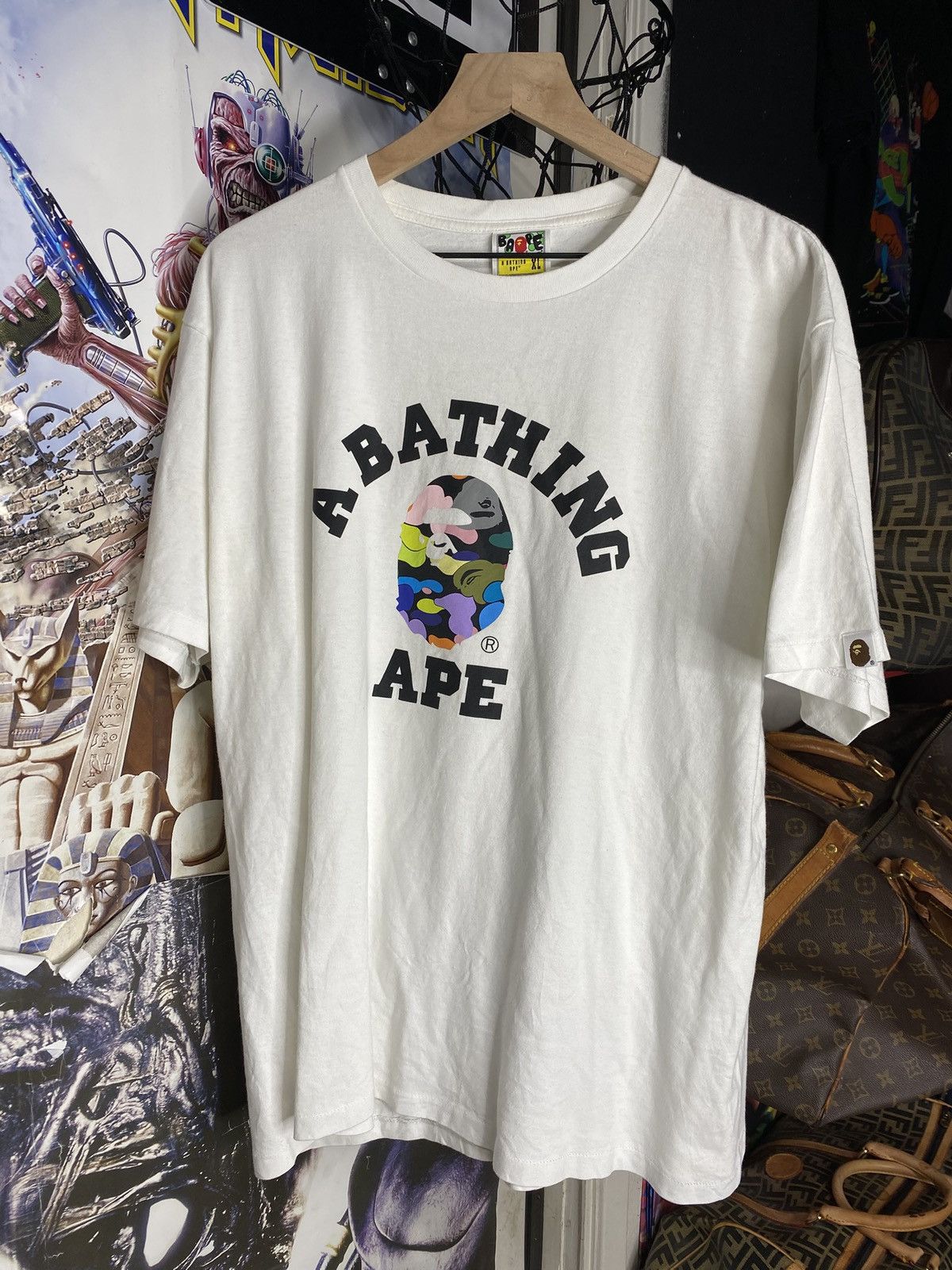 Bape A Bathing Ape Multi Camo Bape College Tee Fits Large Size US L / EU 52-54 / 3 - 9 Thumbnail