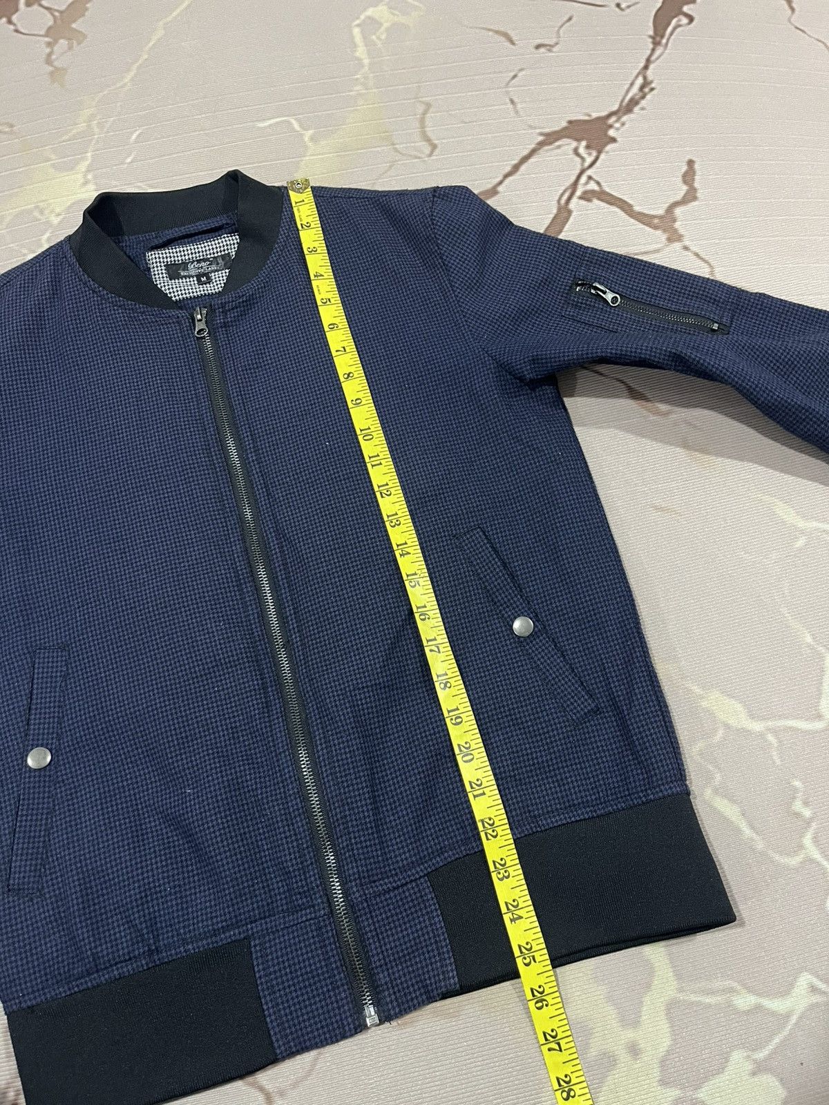 Japanese Brand Beno Navy Houndstooth Bomber Jacket M Size US S / EU 44-46 / 1 - 12 Thumbnail