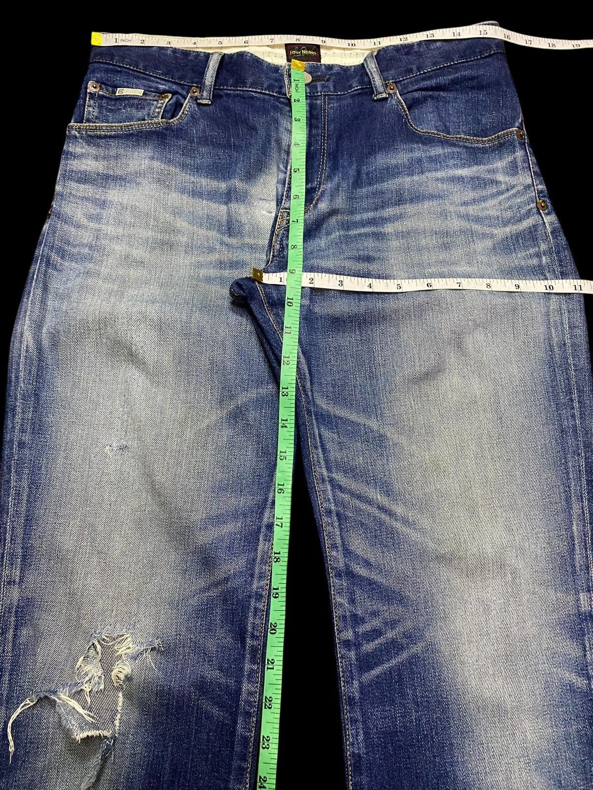 14th Addiction Style Japanese Brand Four Notes Flare Distressed Jeans Size US 31 - 13 Thumbnail