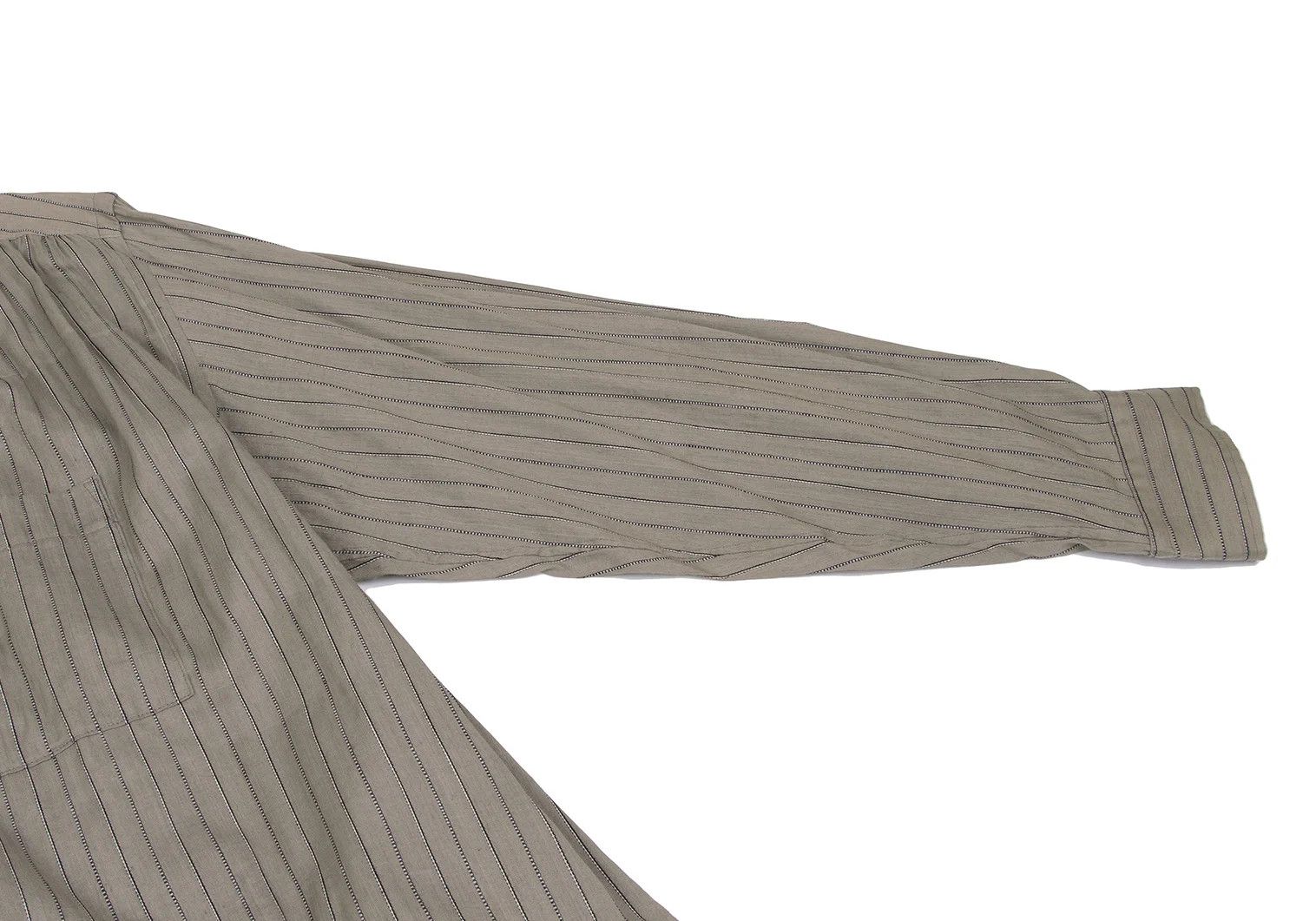 Jean Paul Gaultier Silk-Cotton Stripe Woven Shirt in Khaki Size 3 Size US L / EU 52-54 / 3 - 6 Thumbnail