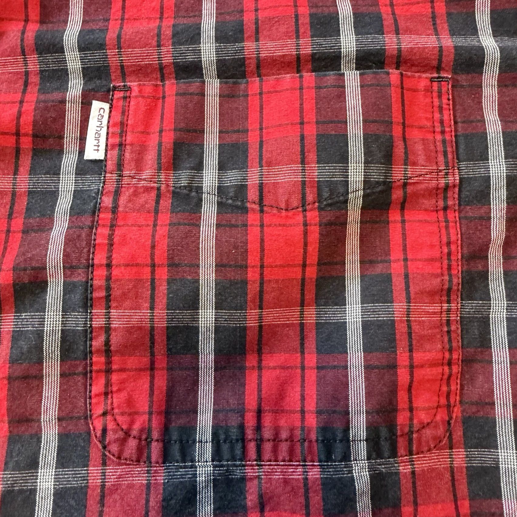 Carhartt Carhartt Shirt Button-Up Plaid Red Black XXL Tall Relaxed Fit Men’s 2XLT Cotton Button Down Casual Workwear Size US XXL / EU 58 / 5 - 3 Thumbnail