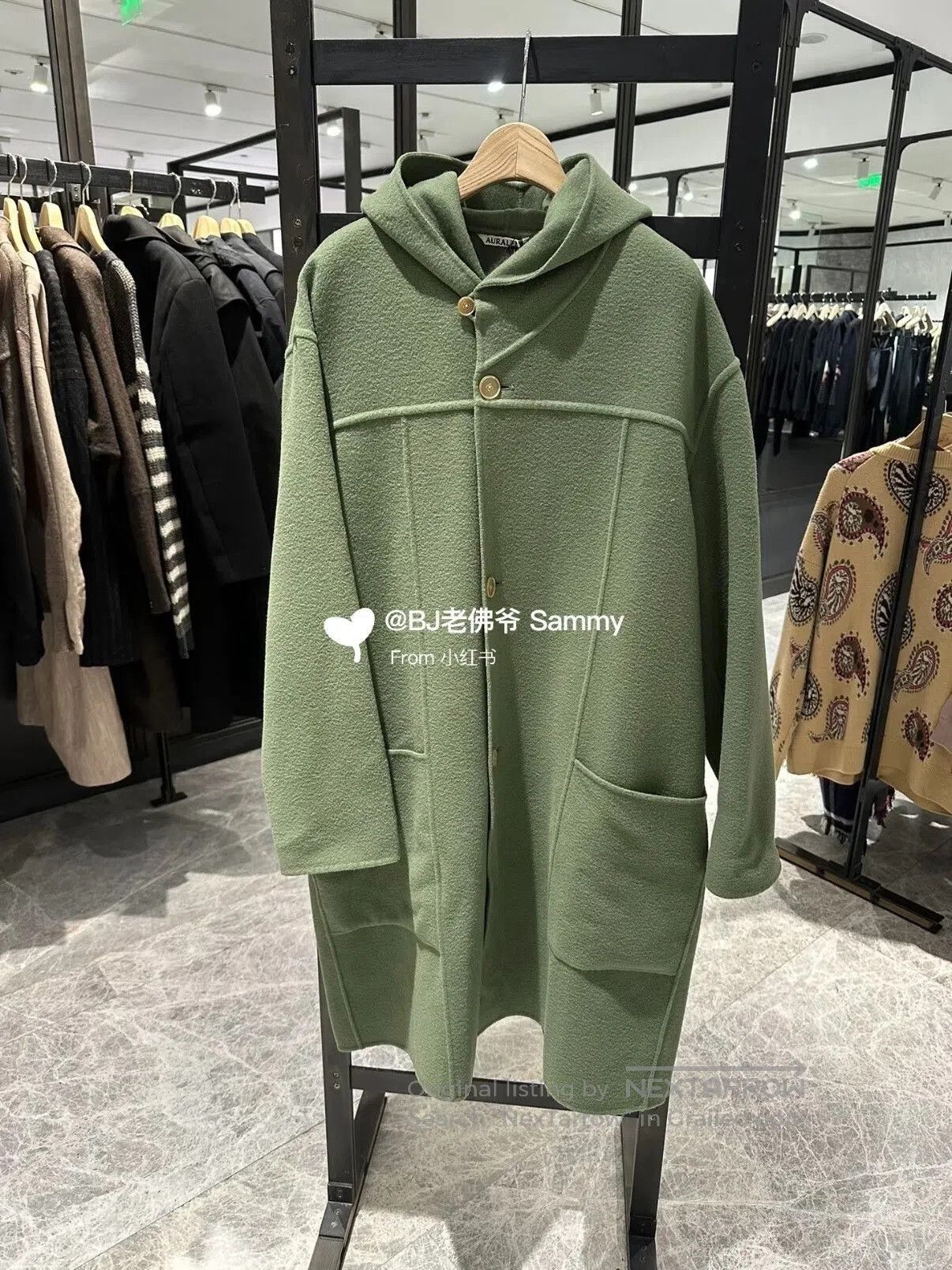 Auralee Auralee 22AW Grass Green Wool Hooded Coat. Size US XXL / EU 58 / 5 - 5 Thumbnail