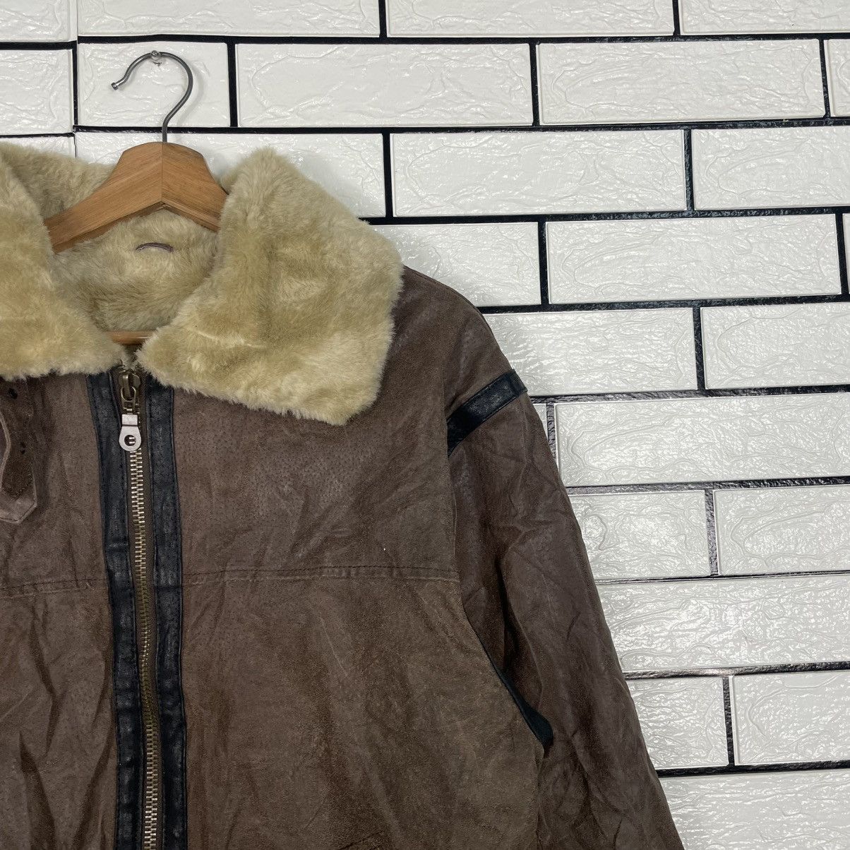 Japanese Brand Stocker Point B3 Shearling Sheepskin Bomber Jacket Size US M / EU 48-50 / 2 - 5 Thumbnail