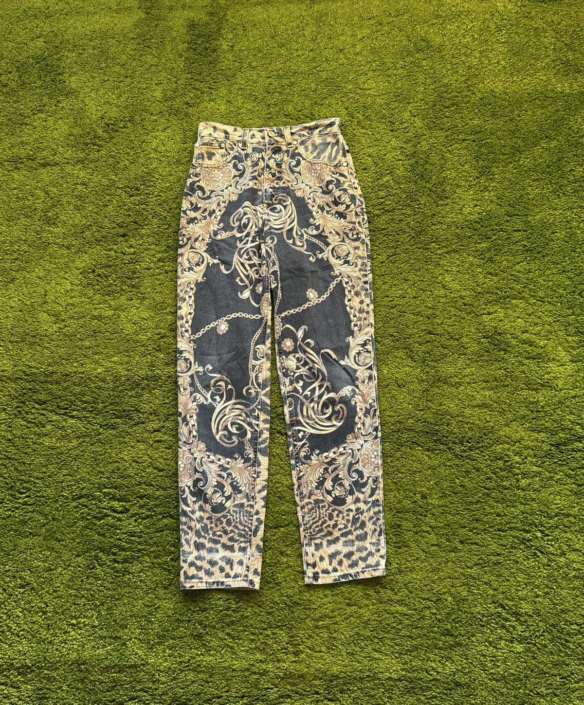 Just Cavalli × Roberto Cavalli Roberto Cavalli 90s archive golden chains leopard Jeans Size 25" / US 0 / IT 36 - 1 Thumbnail