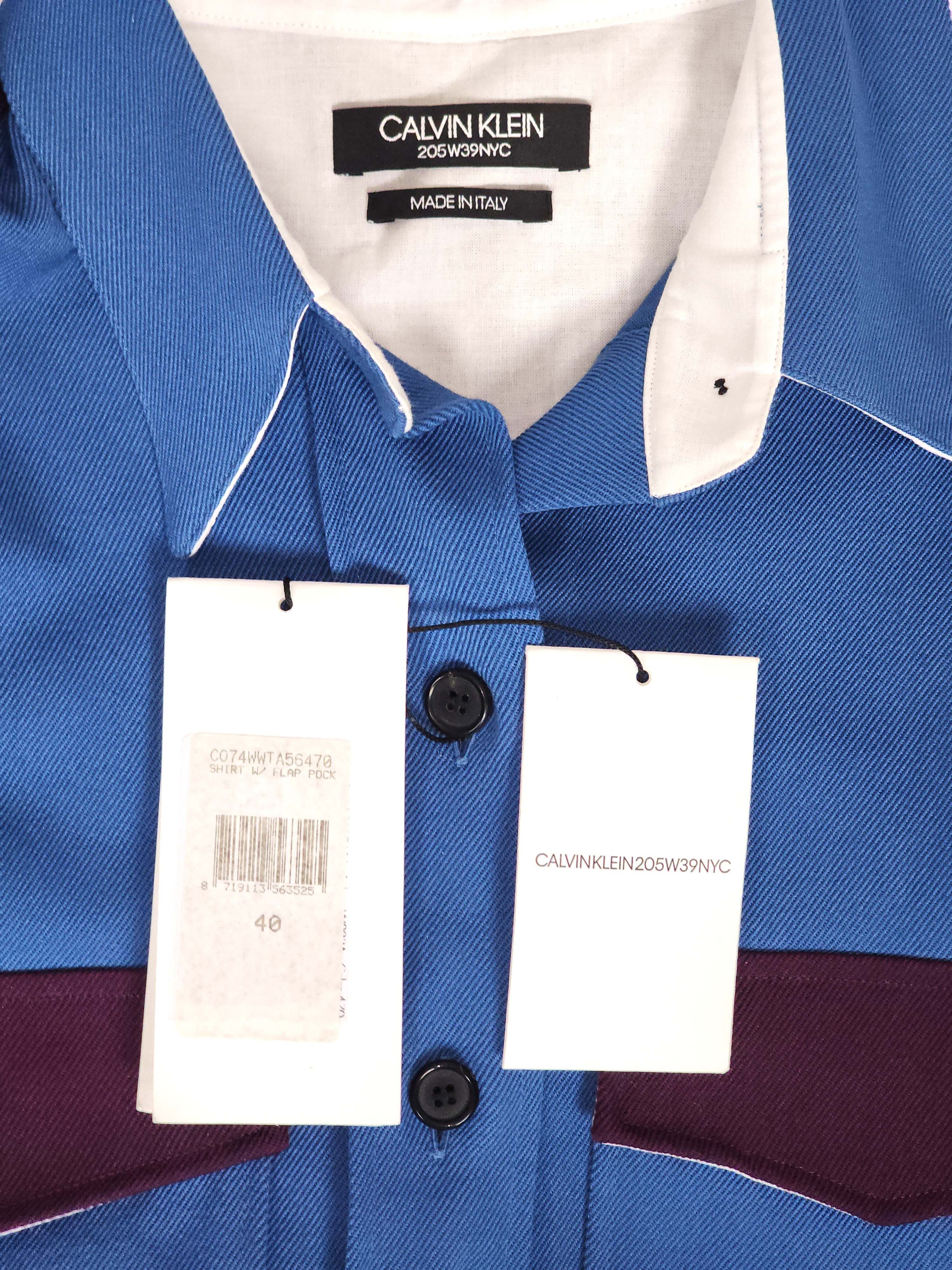 Calvin Klein 205W39NYC F/W 2017 Runway Blue Wool Cowboy Western Shirt Size S / US 4 / IT 40 - 6 Thumbnail