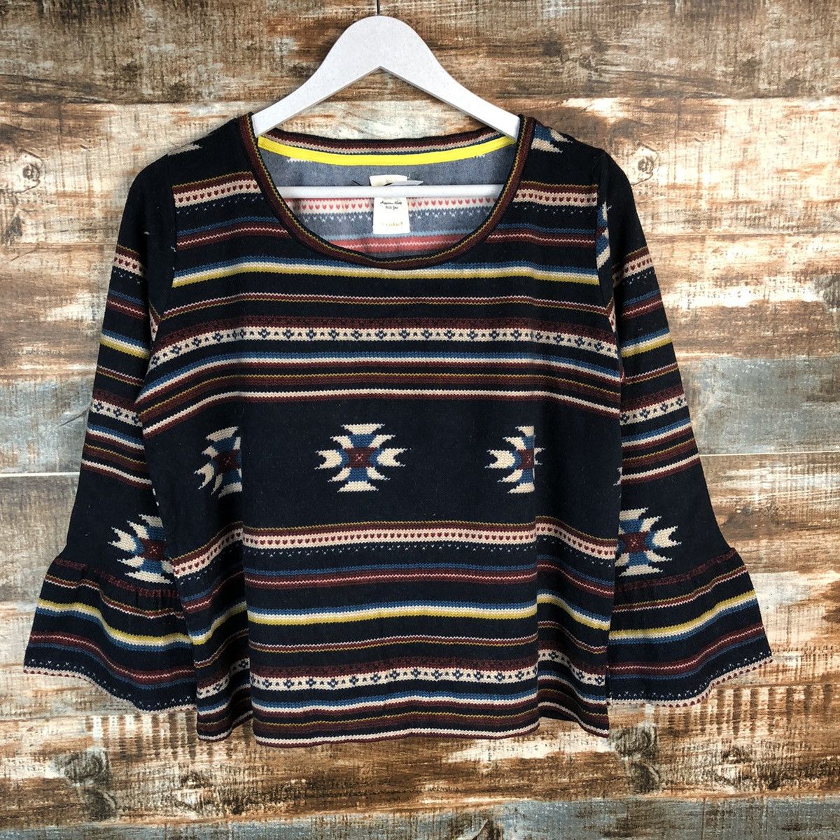Vintage Jeansis navajo stripe Dark Blue Knitwear #A1765 Size S / US 4 / IT 40 - 3 Thumbnail