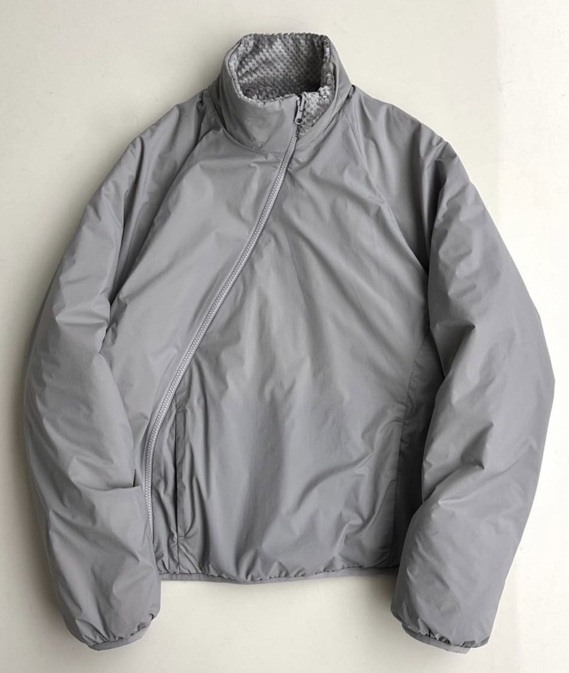 Pre-owned Post Archive Faction Paf Fw25 Reversible River Jacket Warm Grey In Gray