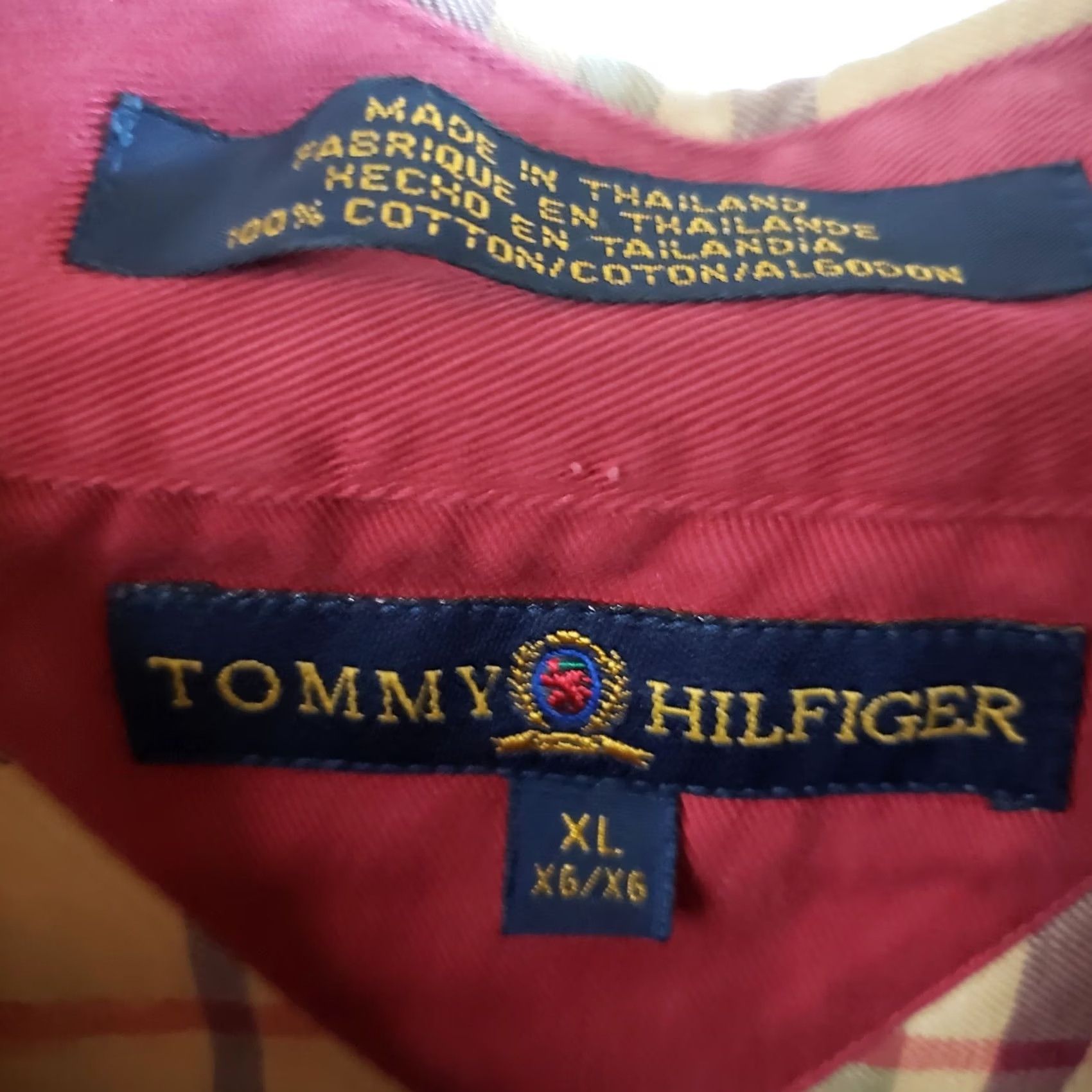 Tommy Hilfiger VINTAGE Tommy Hilfiger Button Down Shirt Mens XL Plaid Tan Size US XL / EU 56 / 4 - 6 Thumbnail