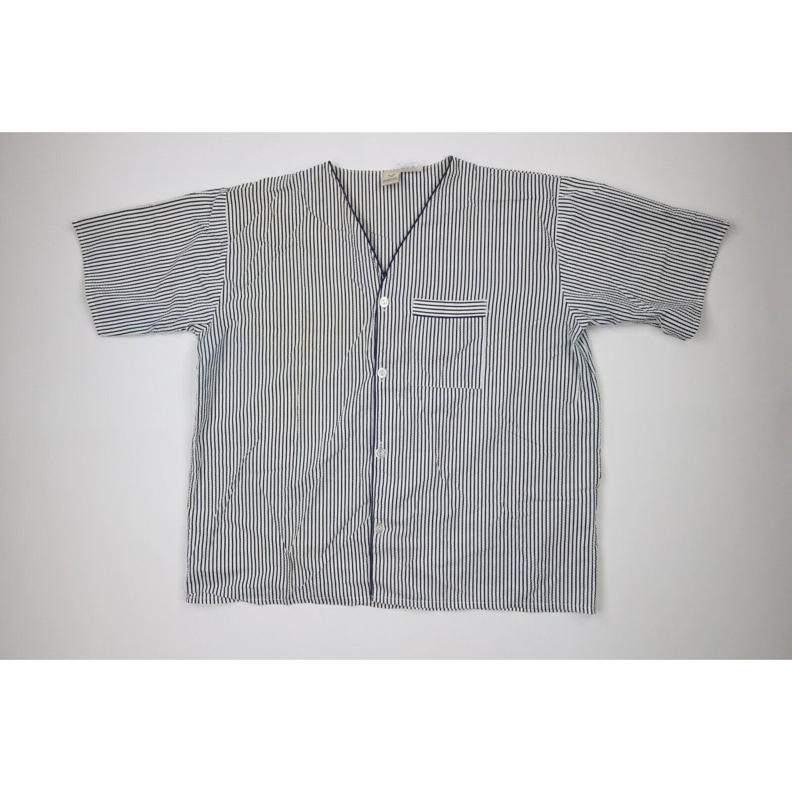 Vintage Vintage 90s Streetwear Pinstriped Seersucker Pajamas Size US XXL / EU 58 / 5 - 2 Thumbnail