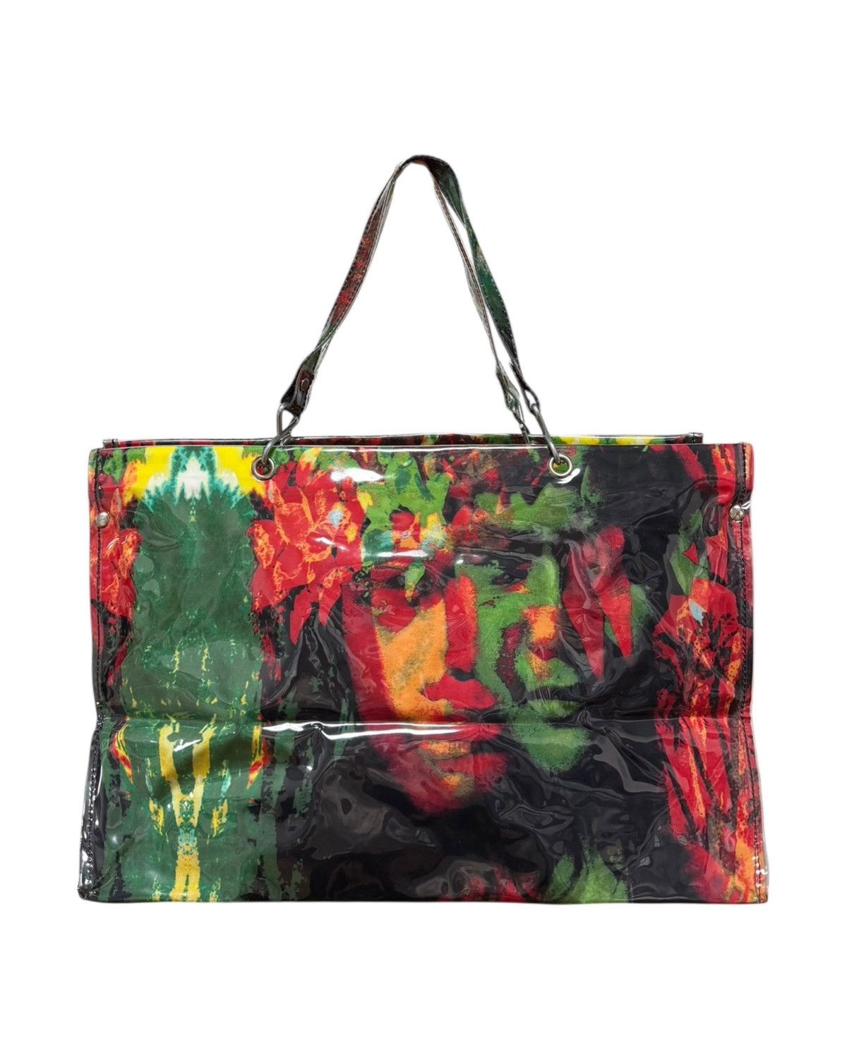 Jean Paul Gaultier JEAN PAUL GAULTIER S/S 2000 Psychedelic Face Print PVC Bag Size ONE SIZE - 2 Thumbnail