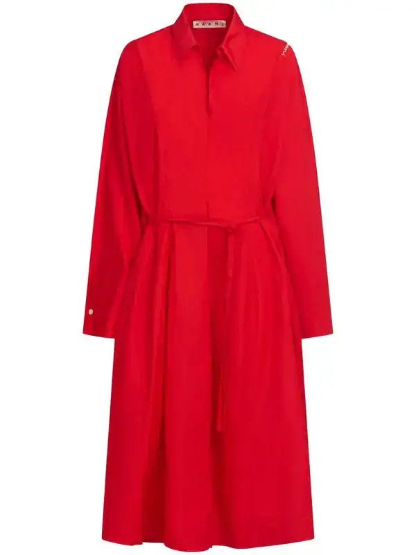 Marni o1w1db10426 Cotton Midi Dress in Red Size XL / US 12-14 / IT 48-50 - 1 Thumbnail