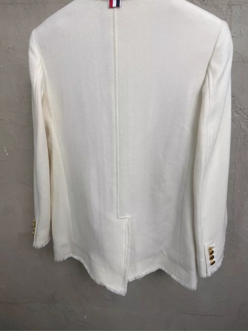 Thom Browne Thom Browne A beige gold knuckelwool suit jacket Size 40S - 4 Thumbnail