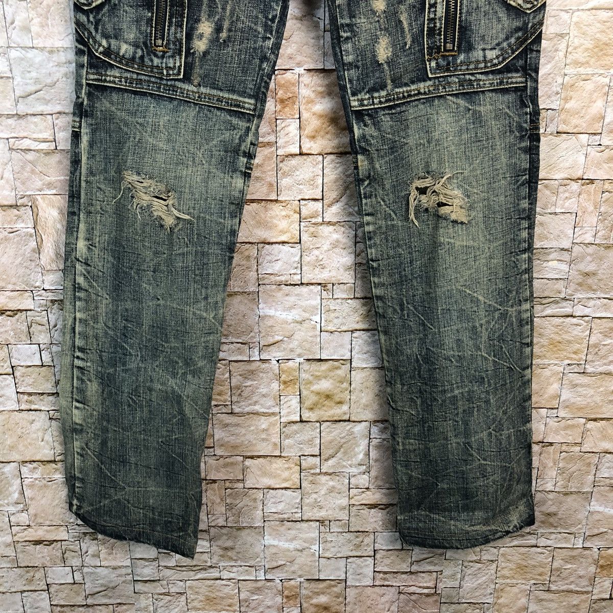 semanticdesign DL Semantic Design Blue Distressed Denim Pants #A144 Size US 28 / EU 44 - 7 Thumbnail